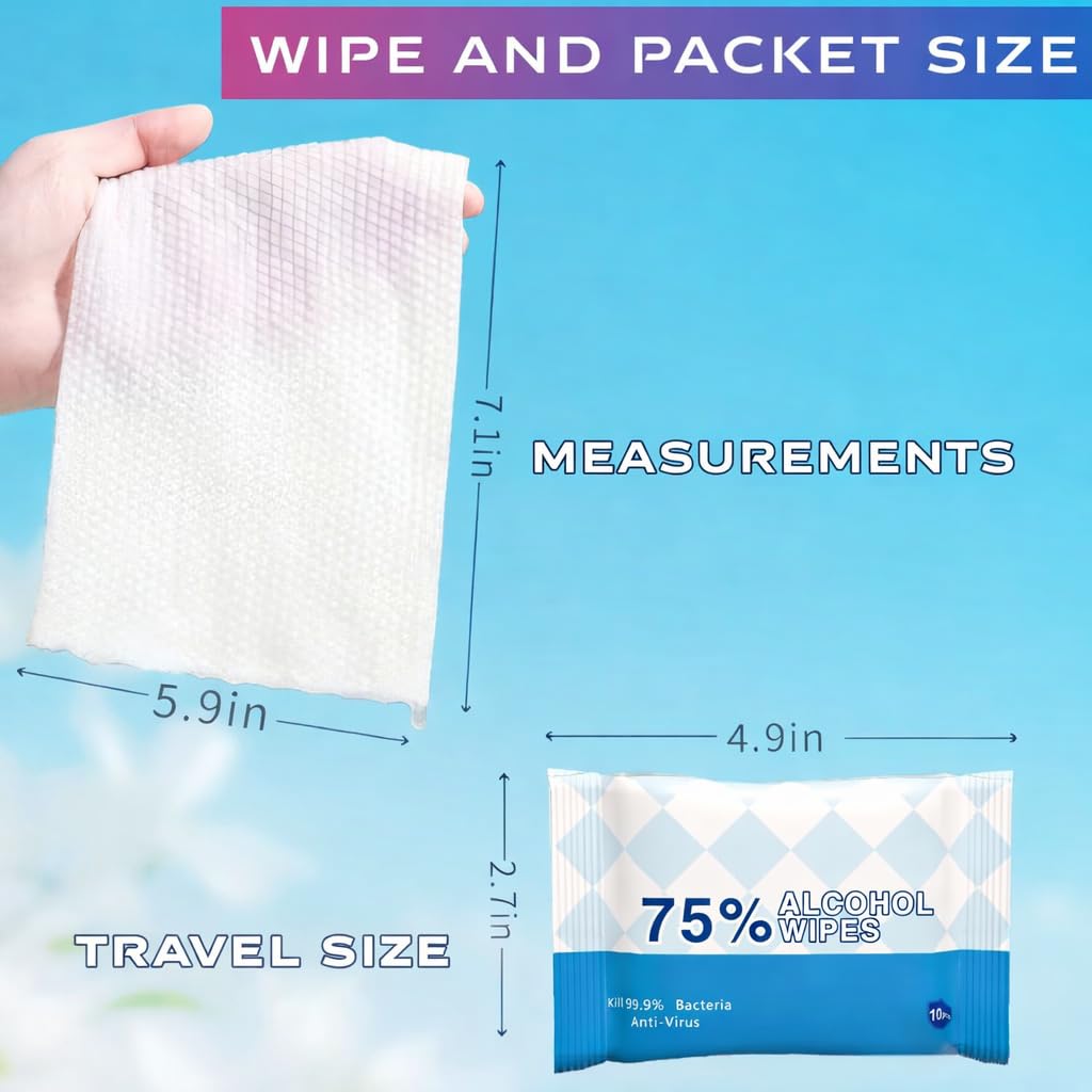 Sllic® - Disinfectant Wet Wipes - All-Purpose - 75% Alcohol Wipes - Clean & Sanitize Surfaces & Skin - Safe for Skin - Quick-Drying & Non-Sticky Formula - Unscented - 300 Wipes (30 Packs of 10 Each)
