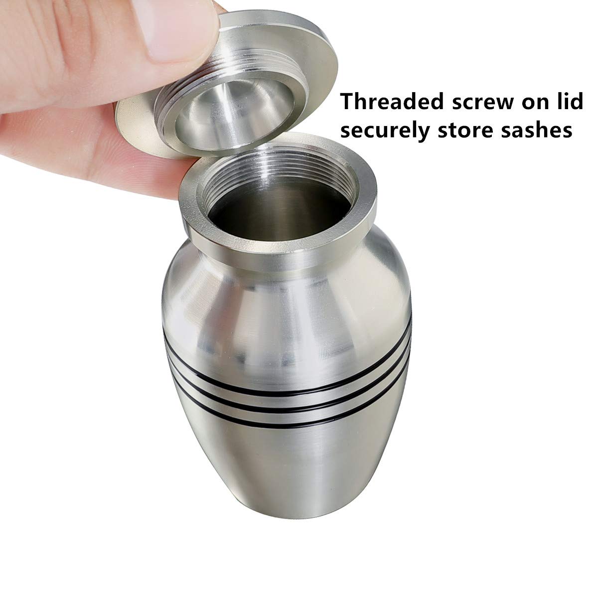 ICOKEE Small Keepsake Urns for Human or Pet Ashes, Set of 4, Hard Metal Cremation Urn, Mini Funeral, With 4 Velvet Bags