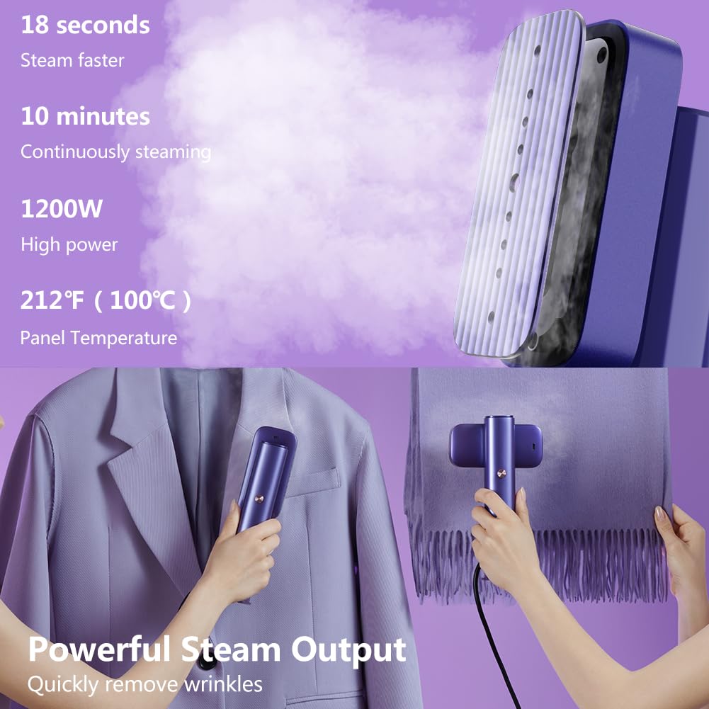 nesmar G5 Extreme Clothes Steamer,2-in-1 Handheld Steamer Clothing and Steam Iron Handheld,1200W Garment Steamer Just 1.5lbs Lightly, 10 Minutes of Continuous Steam for travel and home