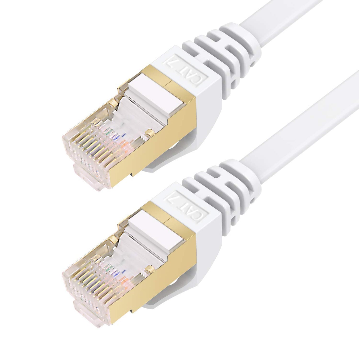 BUSOHE CAT8 Ethernet Cable 100ft, High Speed Flat Internet Computer Patch Cord, 40Gbps 2000Mhz Faster Than Cat7/Cat6/Cat5, RJ45 Flat Cable Shielded in Wall, Indoor/Outdoor