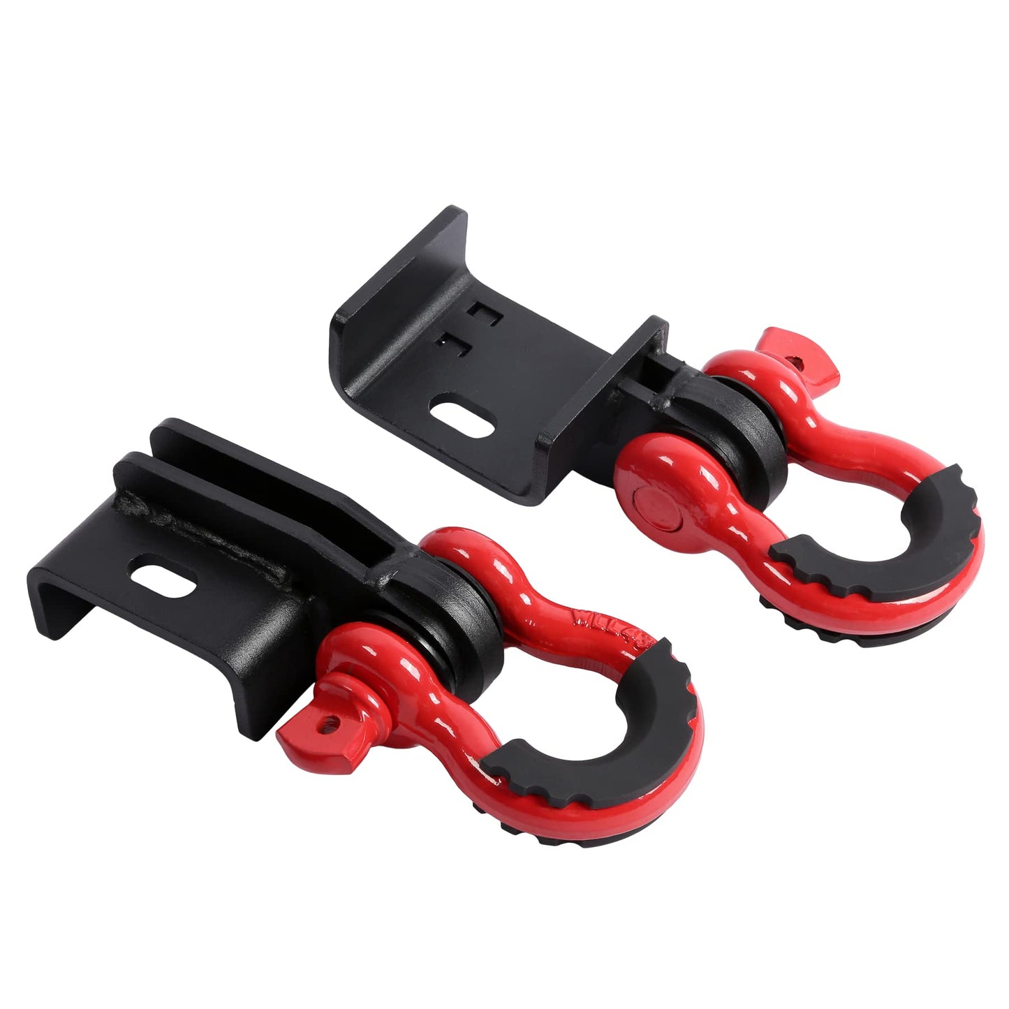 Front Tow Hook Demon, Compatible with 2009-2023 Toyota Tacoma, with 3/4" D Ring Shackle (2 Pack), with 7/8" Screw Pin and Shackle Isolator & Washers, Front Tow Hook Bracket, Front Tow Shackle