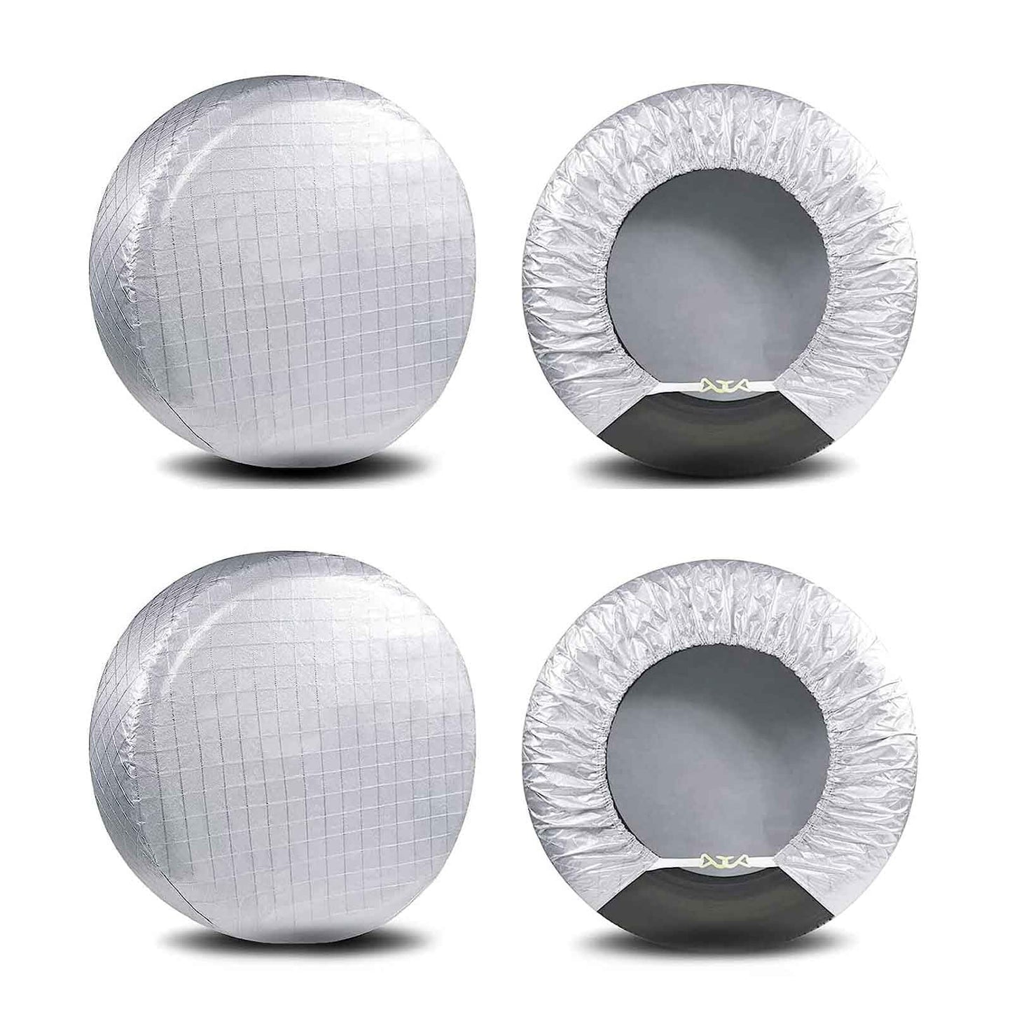Amfor Set of 4 Tire Covers,Waterproof Aluminum Film Tire Sun Protectors,Fits 24" to 26" Tire Diameters,Weatherproof Tire Protectors