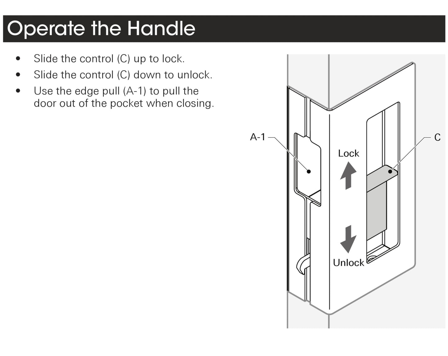 Pocket Door Lock with Pull, Sliding Door Handle for 1-3/8”Thickness Wooden Door Replace Old Or Damaged Privacy Pocket Door Hardware (Matt Black)