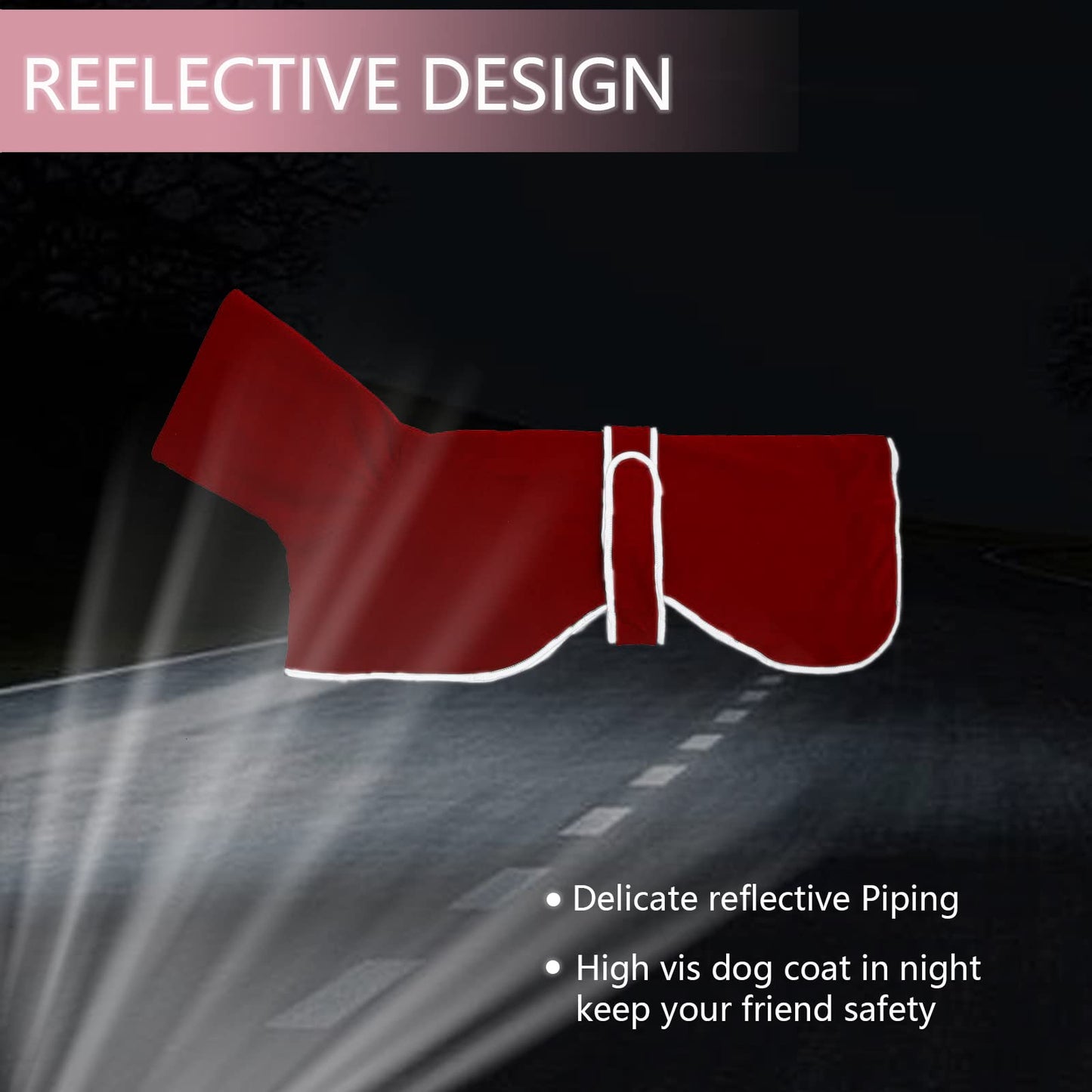Greyhound Cosy Fleece Jumper, Dog Winter Coat with Warm Fleece Lining, Outdoor Dog Apparel with Adjustable Bands for Medium, Large Dog -Red-XXL