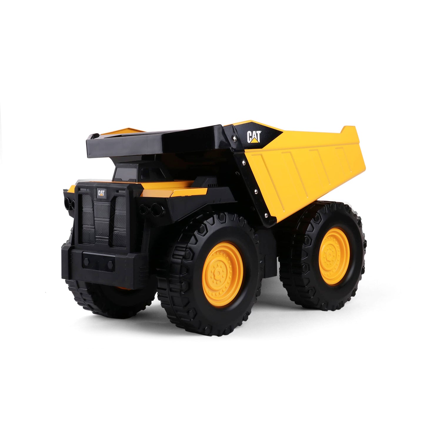 Cat Construction Toys, Cat Mighty Steel Dump Truck 20” - Real Steel Body, Working Dump Bed, Oversize All-Terrain Wheels, Heavy-Duty Construction Vehicle for Indoor & Outdoor Play, Kids Ages 3 +