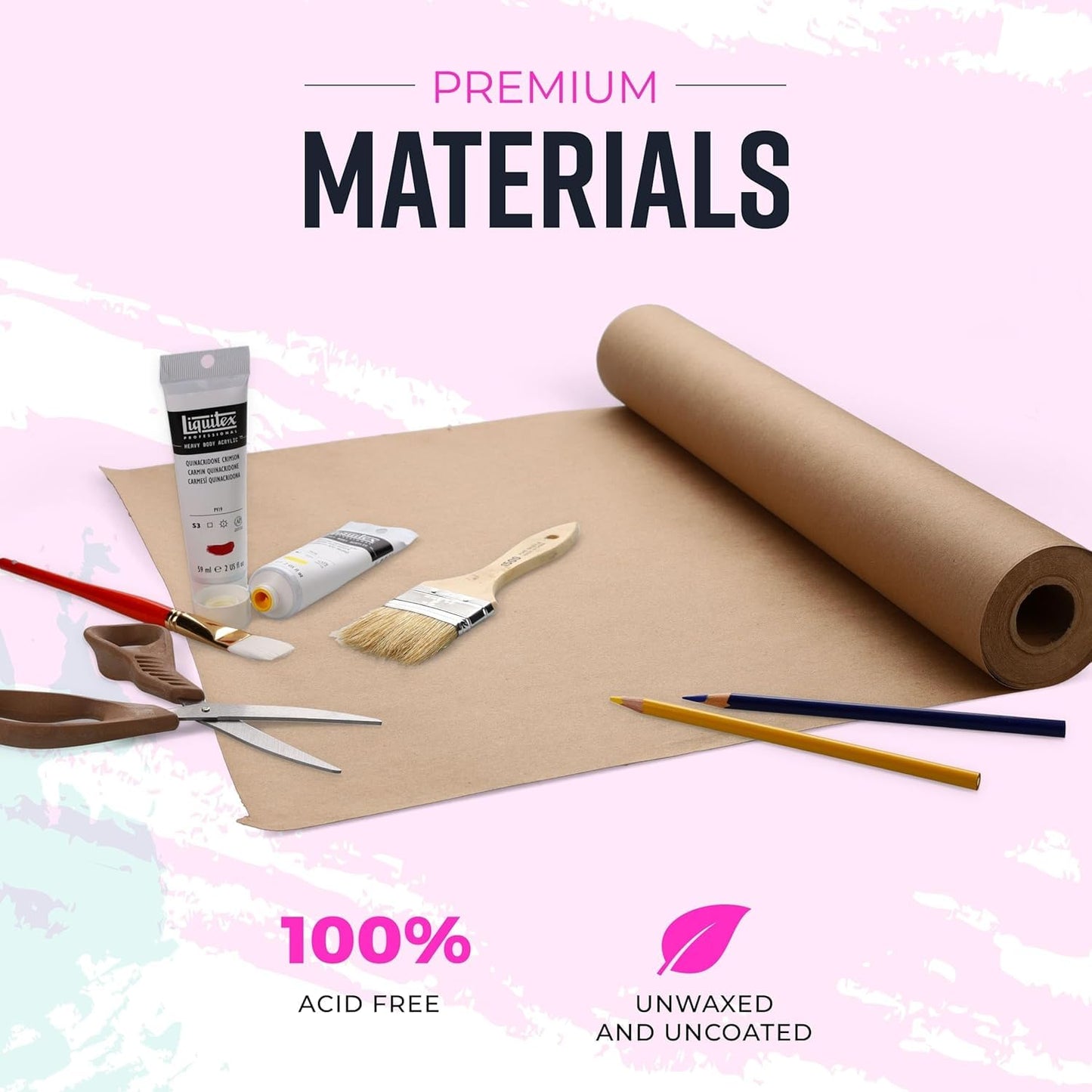 Bryco Goods 36" x 2,400" (200') Brown Kraft Paper Roll for Banner, Bulletin Board, Table & Floor Covering, Gift Wrapping, Bouquet Packing, Parcel (Brown, 36" x 200')