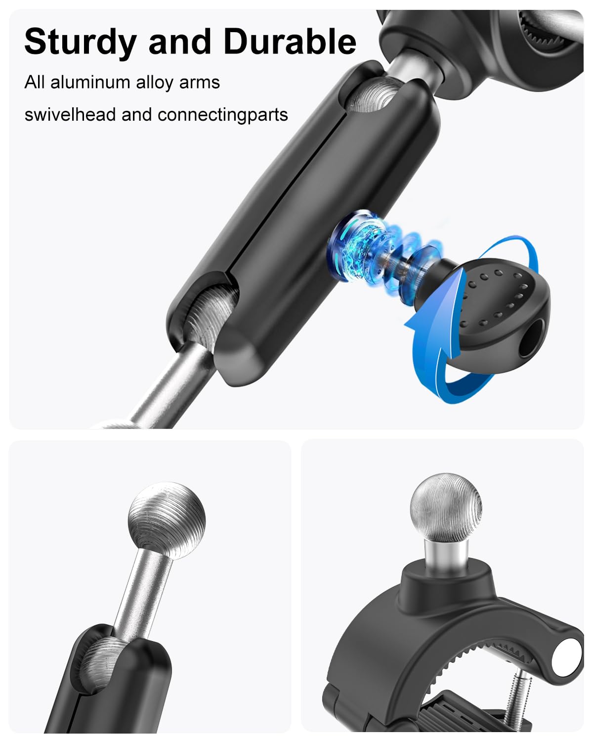Kolasels A Pillar Grab Handle Phone Mount for Car/Truck [Shockproof Metal Arm] Universal Phone Clip Phone Holders for Your Car, Truck, Picku, Suv, Van, Excavator, Front Loader, Fit for iPhone 16 15 14