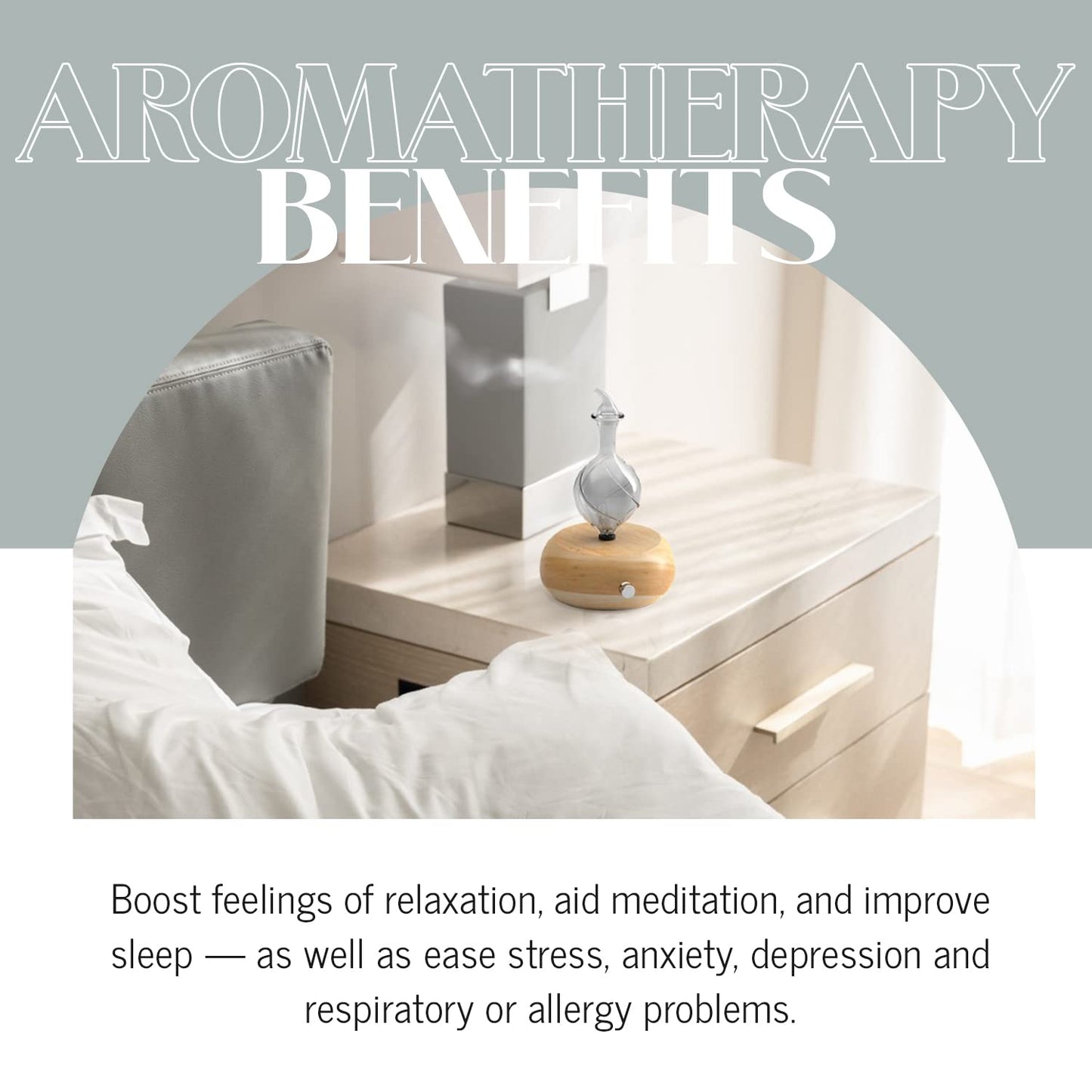 Nebulizing Pure Essential Oil Aromatherapy Diffuser, Premium Home & Professional Use, No Heat, No Water, No Plastic – Radiance by Organic Aromas (Light)
