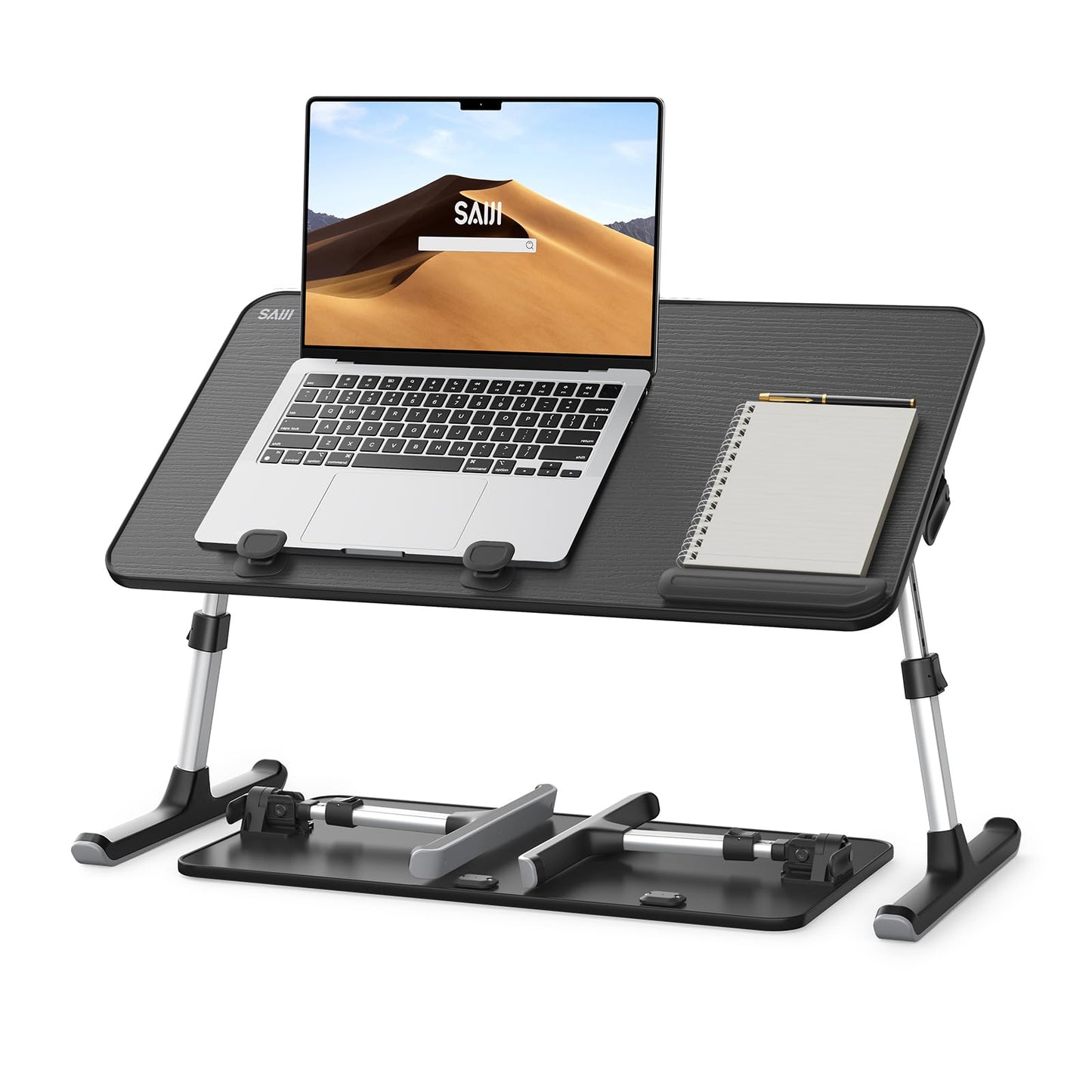 Laptop Desk for Bed, SAIJI Lap Desks Bed Trays for Eating Writing, Adjustable Computer Laptop Stand, Foldable Lap Table in Sofa and Couch (23.6 x 13,Black)