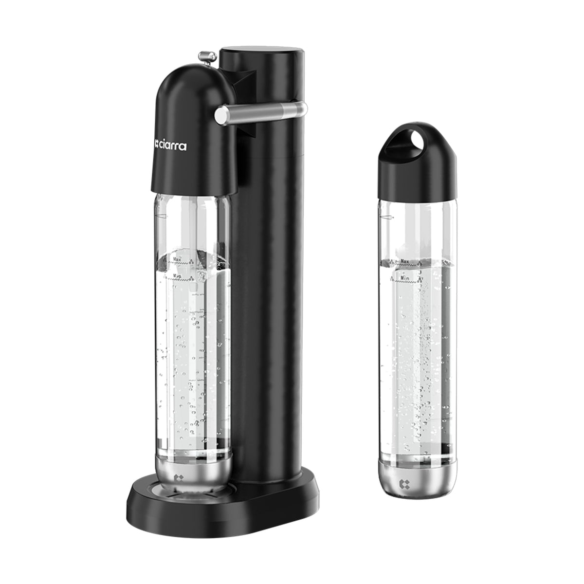 CIARRA Sparkling Water Machine Soda Maker for Home, Soda Streaming with 1L BPA-Free Bottle,Black