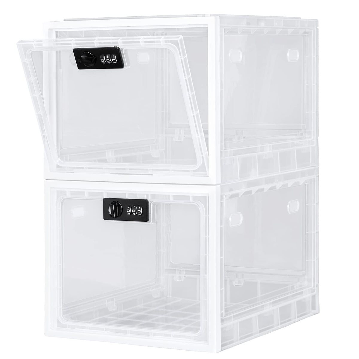 Lalifebuss Medicine Lock Box, 2 Pack Medication Lockable Container for Refrigerator Food Safe Locking Box Tablet Phone Locked Box for Kitchen Home School and Office Safety