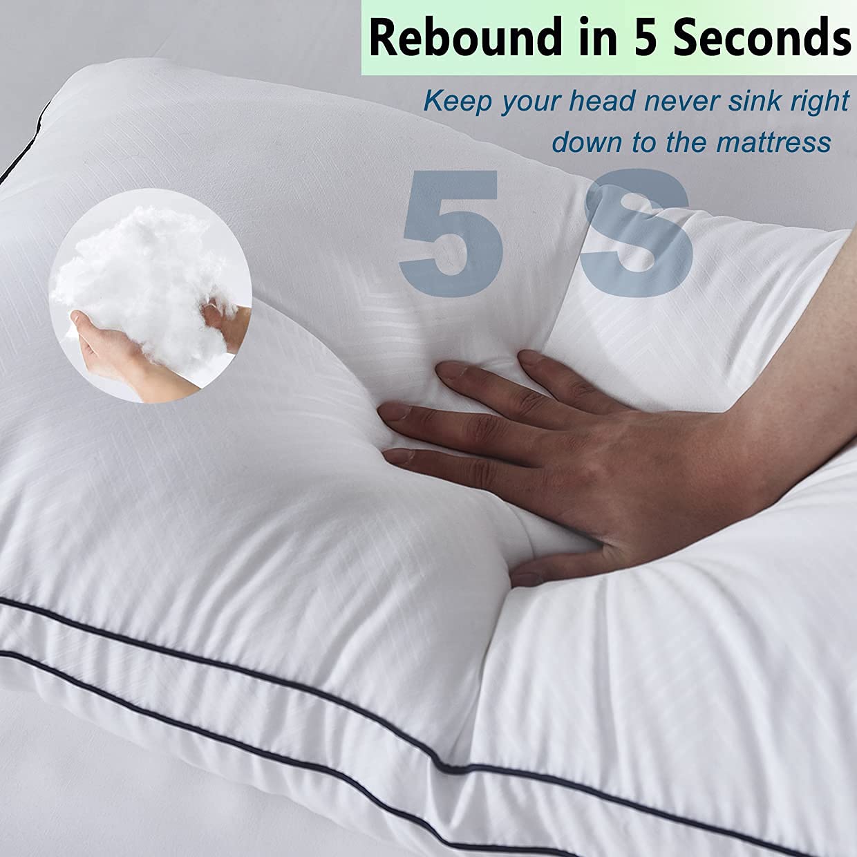 Gehannah King Bed Pillows for Sleeping（2 Pack）, Luxury Plush Soft Pillow with Home and Hotel, Breathable Microfiber Cover Skin-Friendly Pillows for Side Back Sleepers