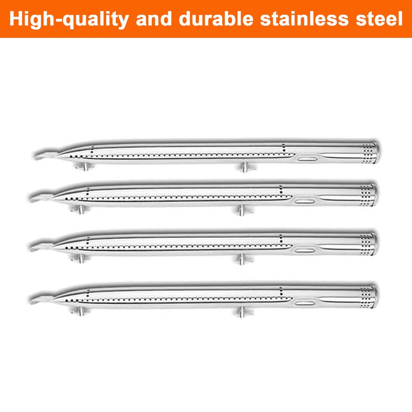 BBQ Future Replacement Parts for Master Chef G45308 G45323 G45308 G45311 G45306, G45309 45307 Gas Grill, BBQ Heat Shields Heat Plates Grill Burner Crossover Tubes, 4 Set