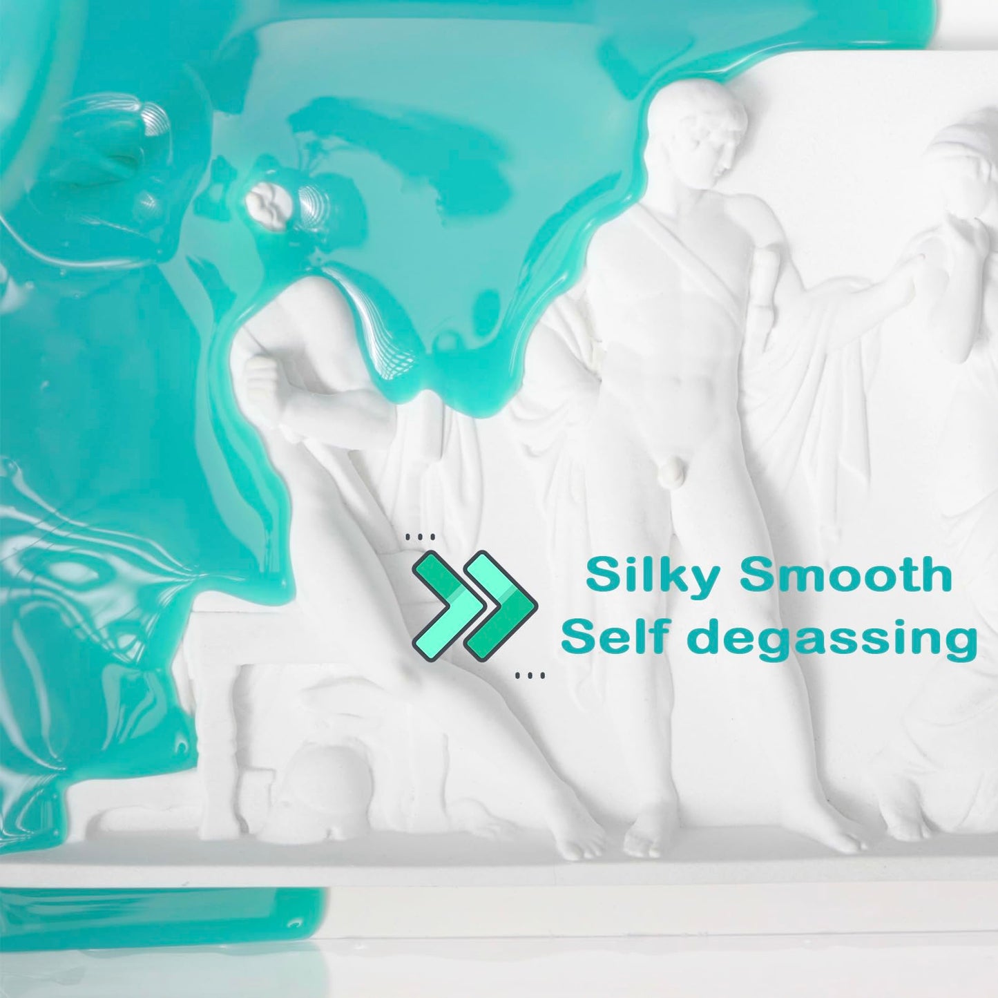 BBDINO Super Elastic Silicone Mold Making Kit 70.6 Oz, Liquid Silicone for Mold Making, 1:1 Mixing by Volume Ideal for Casting 3D Resin Molds| Silicon Molds Jade Green