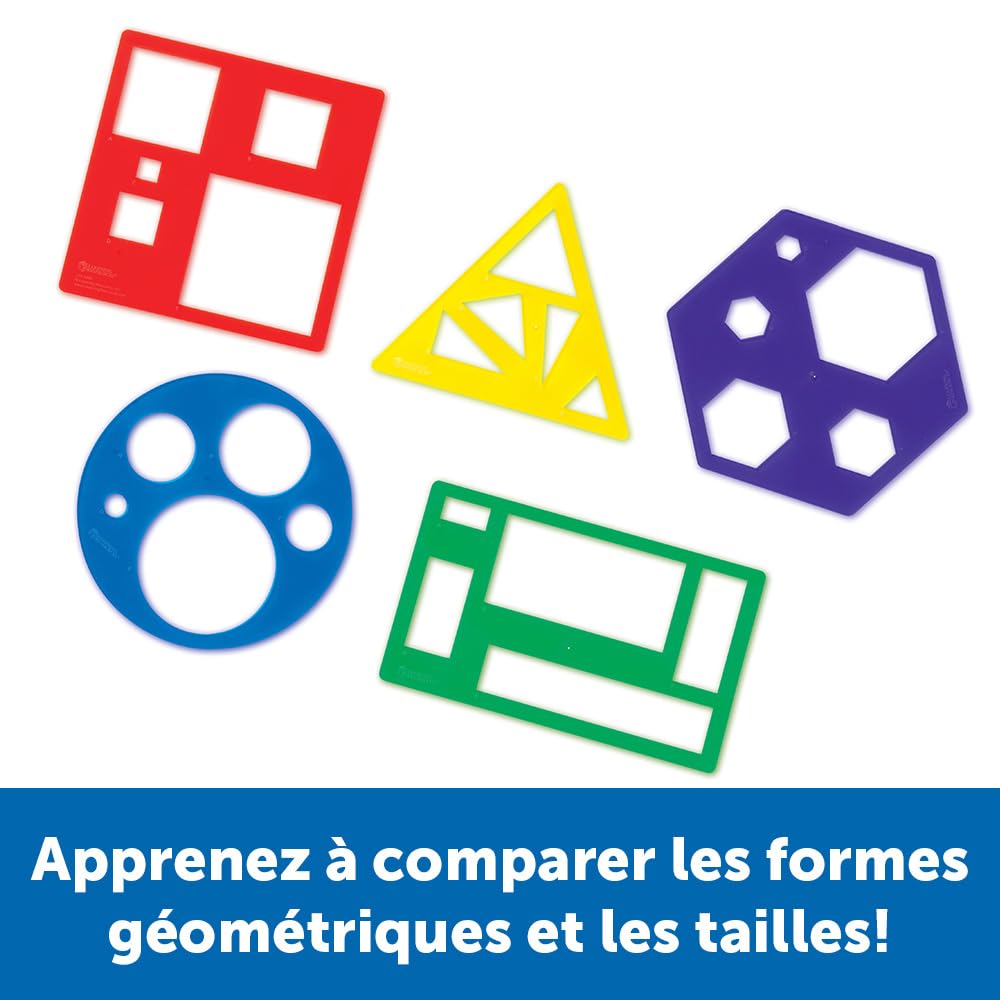 Learning Resources LER5440 Primary Shapes Template Set, Geometric Shapes, Tracing Helper, Ages 4+, LER5440