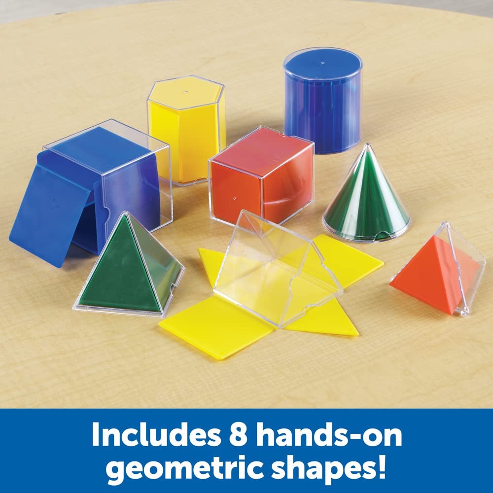 Learning Resources Folding Geometric Shapes, Geometry Accessories, Teacher Aids, Math Helper, 16-Piece Set, Ages 7+, Multi-color