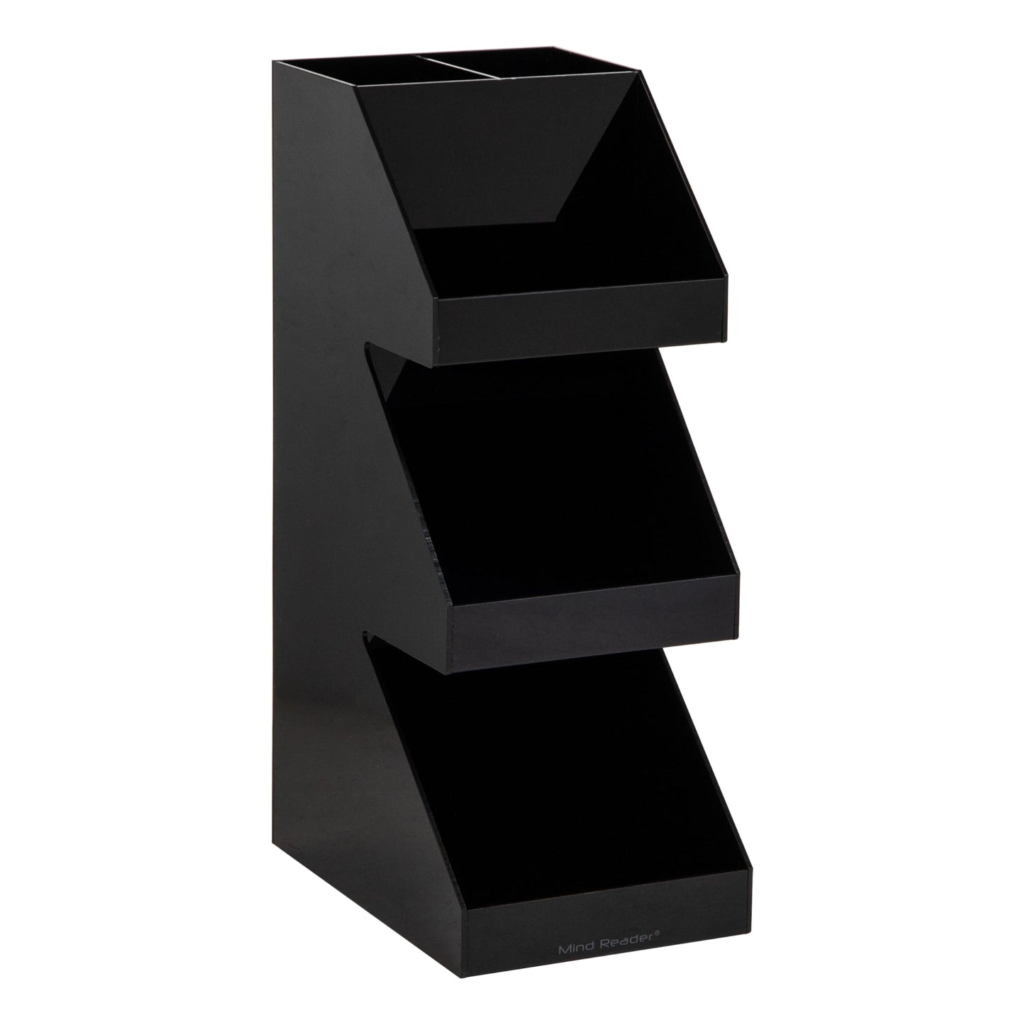 Mind Reader Coffee Tea Utensil and Condiment Station, Countertop Organizer, Coffee Bar, Kitchen, 15.2Lx22.9Wx40.6Hcm, Black