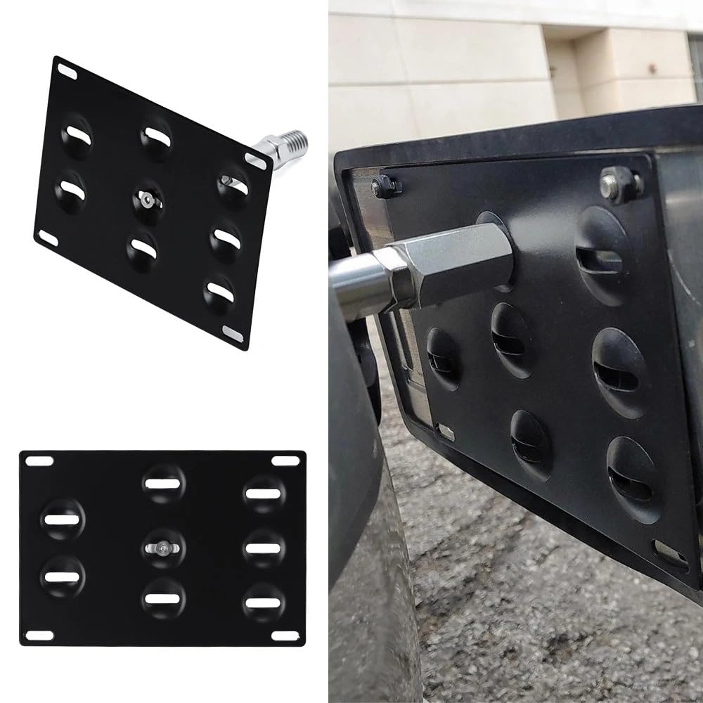 Drill-Free Front Tow Hook License Plate Frame for Volkswagen Golf GTI Jetta 05-10 Jetta Sportwagon 11-14 EOS for Audi TT MK2 Stainless Steel Relocator Holder Front Bumper Frame