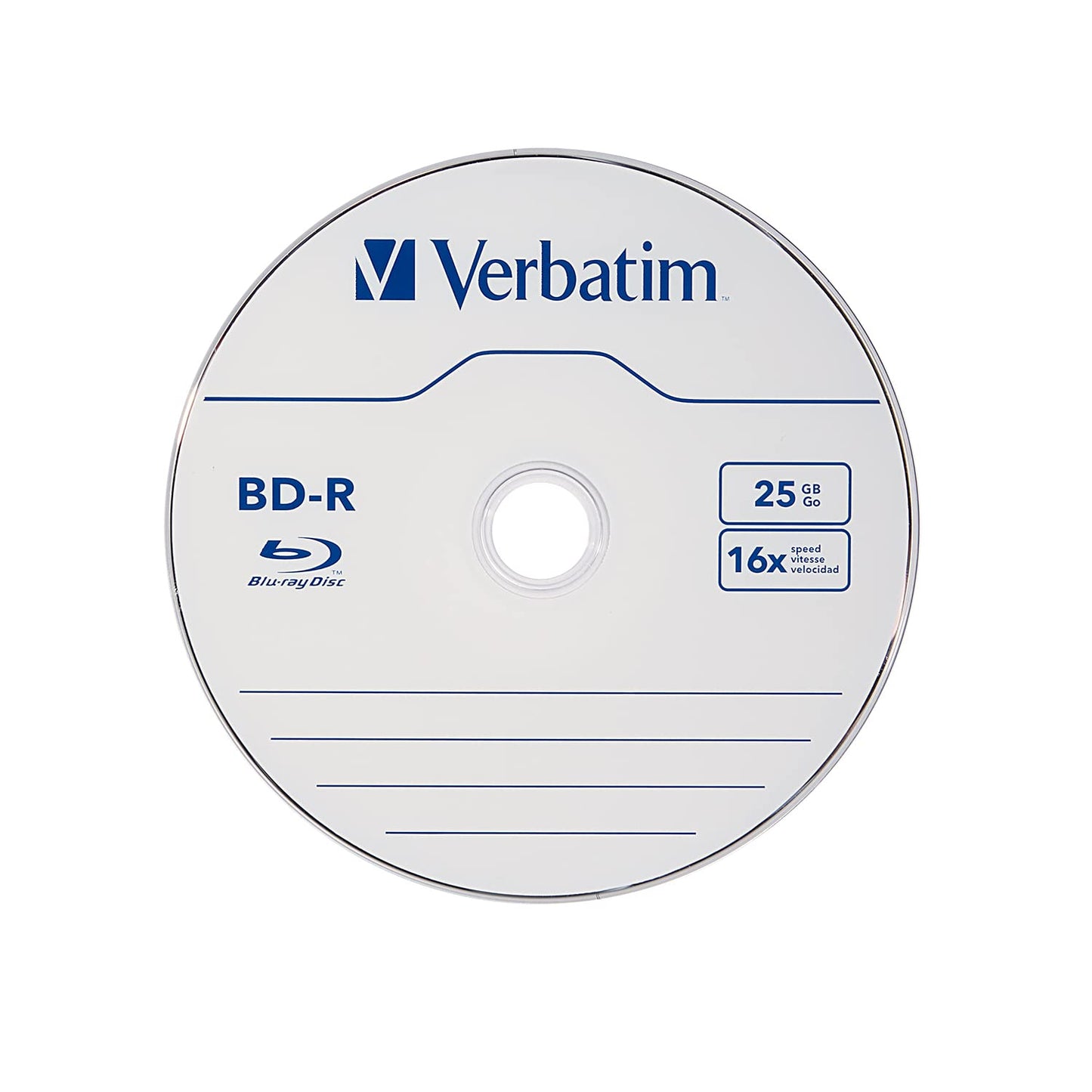 Verbatim BD-R 25GB 6X Blu-ray Recordable Media Disc - 50 Pack Spindle