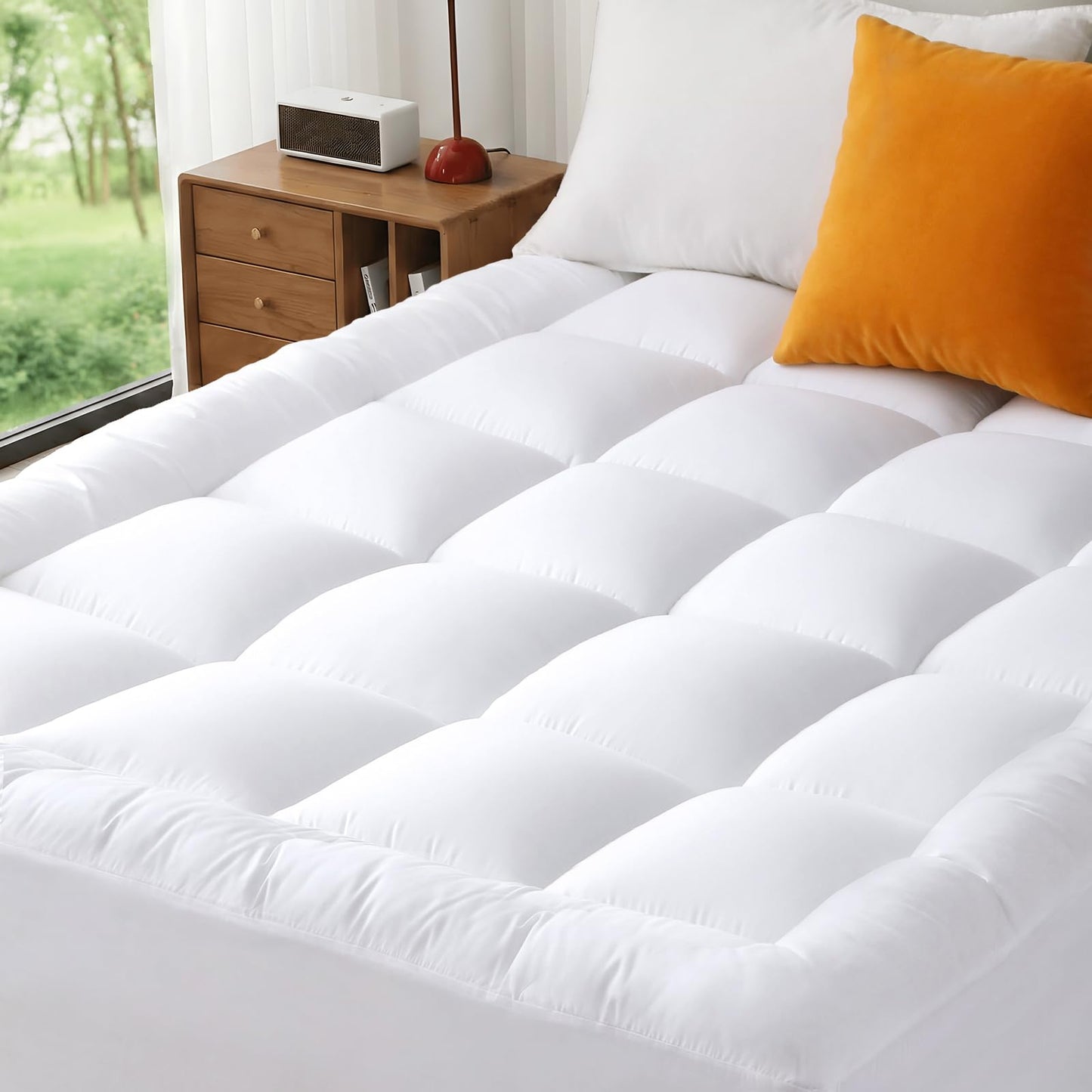 YUGYVOB Mattress Topper Double/Full Size, Thick Breathable Pillow Top Mattress Pad for Back Pain Relief, Deep Pocket Topper Fits 8"-20" (54×75 Inch)