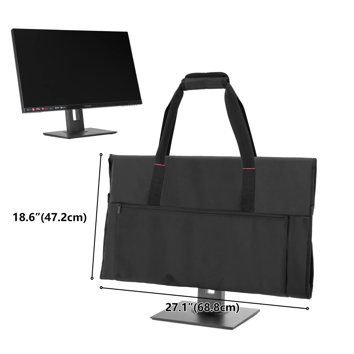 Trunab Travel Carrying Case Compatible with 27" iMac / 27" LCD Screens, Protective Monitor Dust Cover Travel Bag with Padded Velvet Lining for 27” Monitor and Accessories (Patented Design)