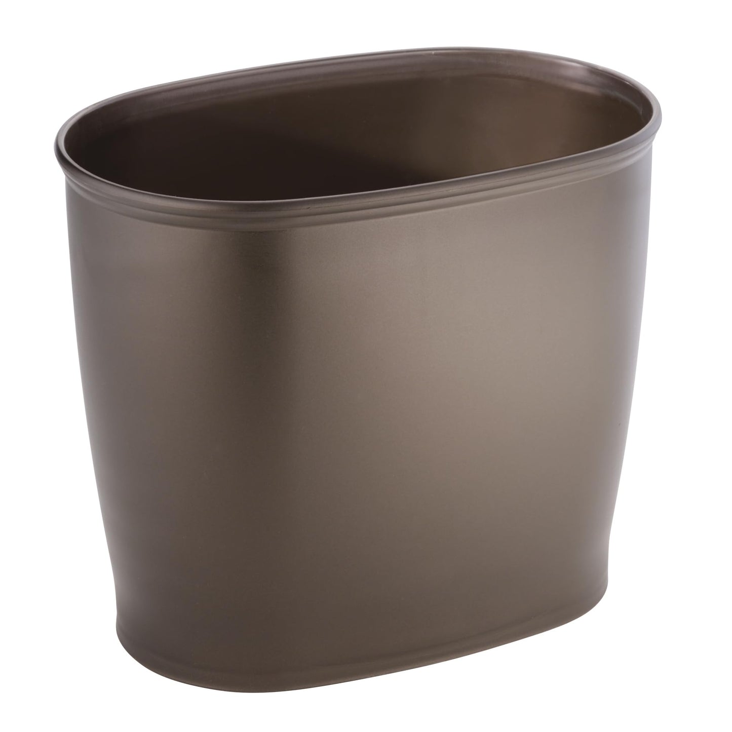 iDesign Kent Oval Waste Can, Trash Can for Bathroom, Bedroom, Office - Bronze