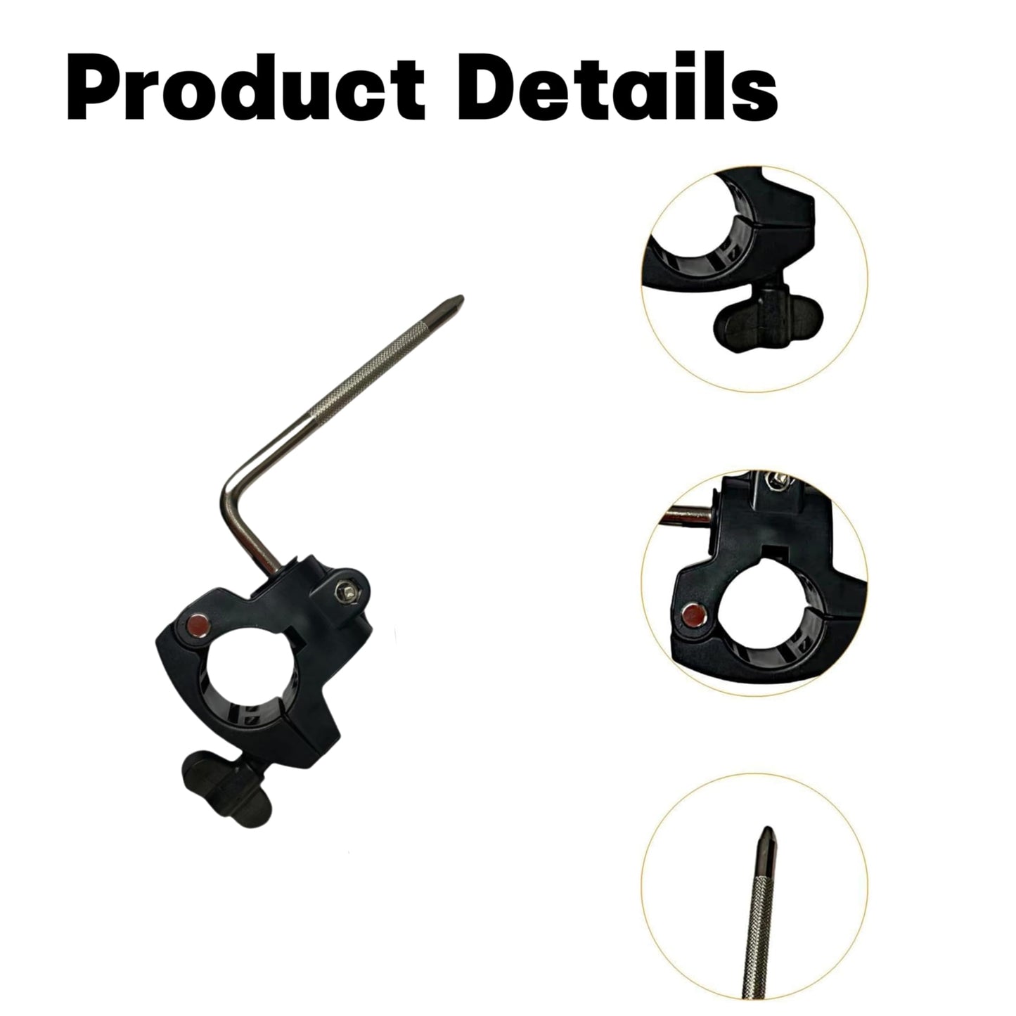 Electronic Drum Stand Clamp with L-Bar,Drum Rack Mounting Clamp,Drum Rack Tube Clip Holder Bracket for Electronic Drum Kit,Drum Frame Assembly,Retaining Clip,Electric Drum Accessory Frames