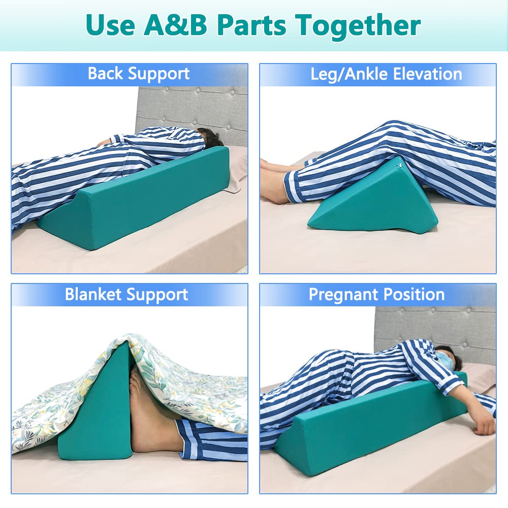 Bed Wedge Pillow for Sleeping Incline Foam Bedsore Turning Pillow for Bedridden Body Positioners Pressure Ulcer Prevention Cushion Triangle Medical Nursing Wedges Positioning Bedsore Pillow
