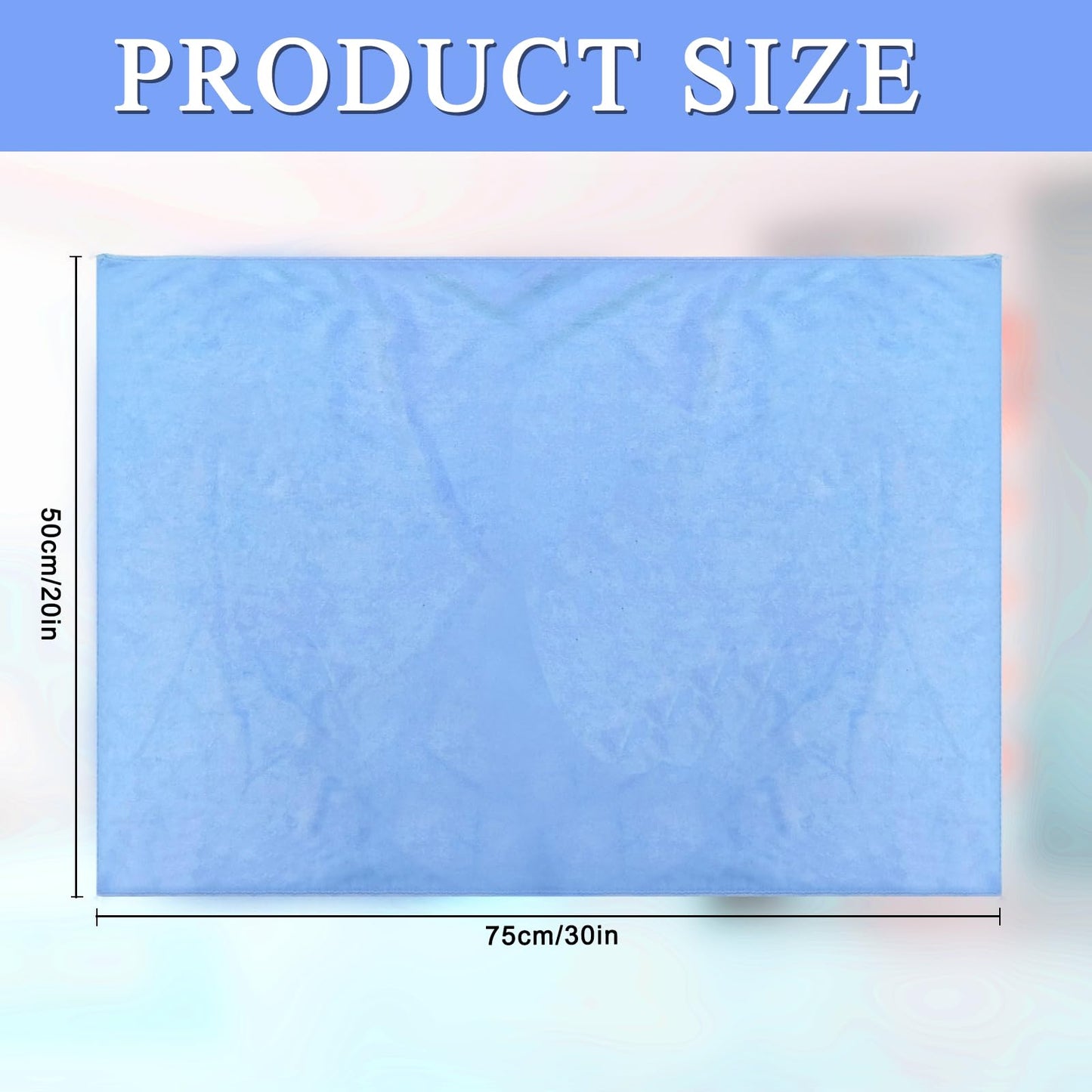 20" x 30" Extra Large Microfiber Cleaning Cloth, 6 Pcs Washable Reusable Large Floor Cloth Rags, Microfiber Towels for Mop Cleaning Office Bathrooms Housekeeping (Blue, White)