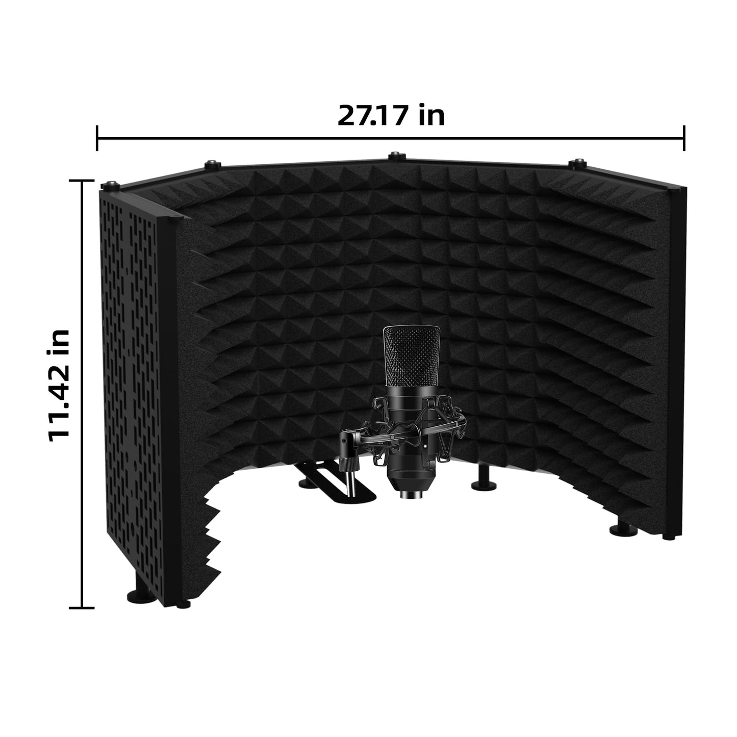 Geynnple Microphone Isolation Shield – Foldable & Adjustable Soundproof Panel for Recording, Podcasting, Vocal Booth, Studio & Home Use