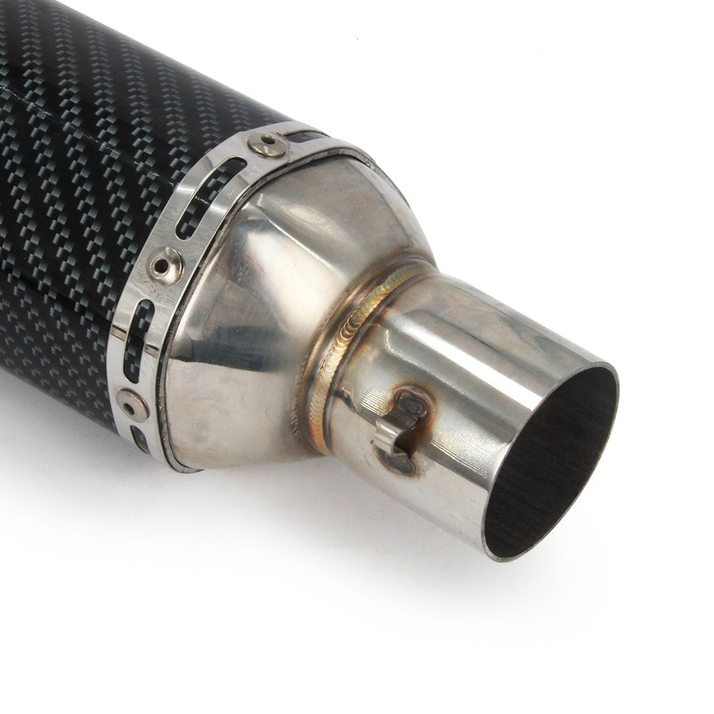 JFG RACING Slip On Exhaust Motorcycle Muffler Pit Dirt Bike Exhaust ATV Muffler,1.5-2" Inlet Universal for Street Bike Pit Bike Scooter ATV