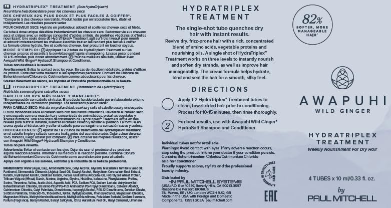 Awapuhi Wild Ginger by Paul Mitchell HydraTriplex Treatment (4-Pack), Ideal For Dry + Frizz-Prone Hair