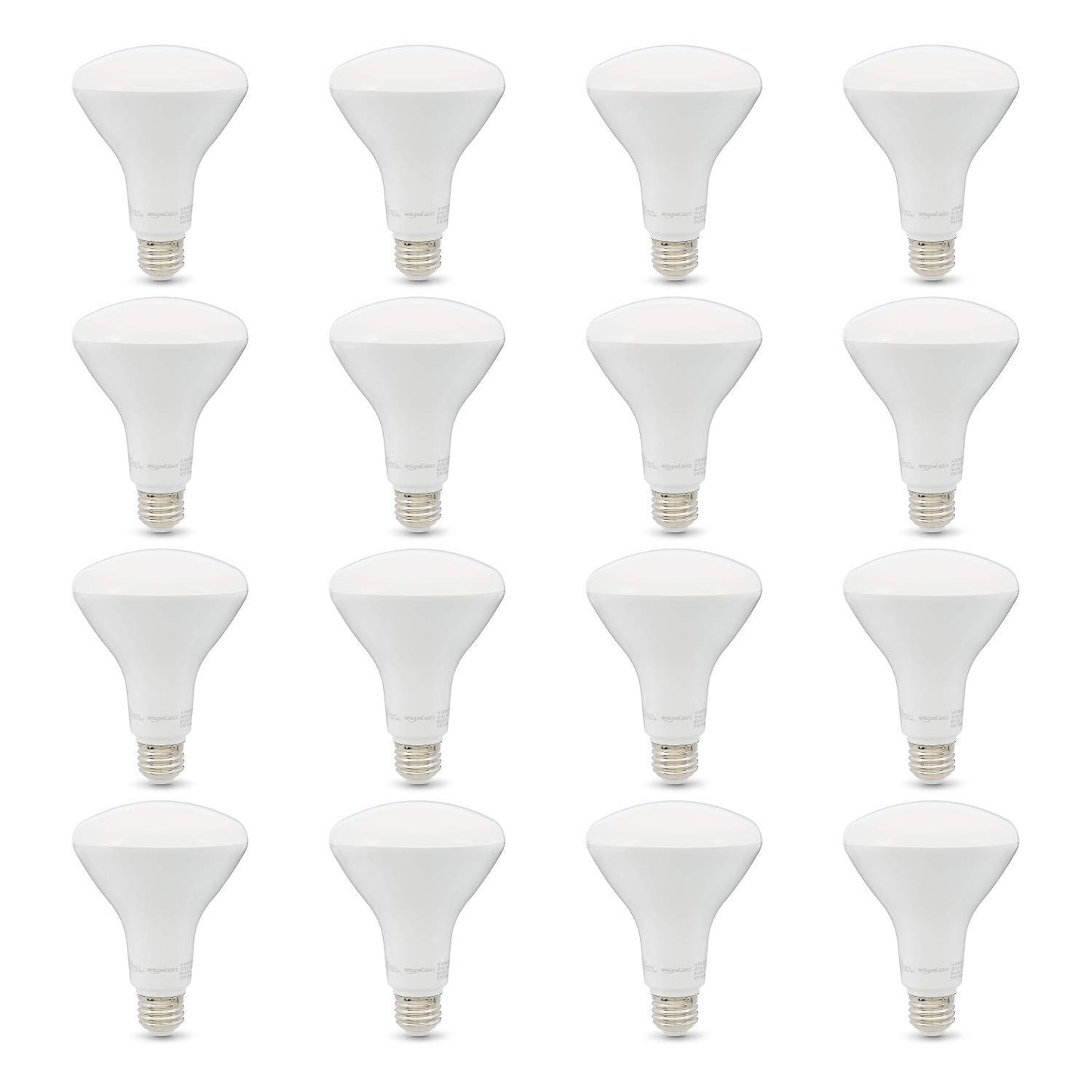 Amazon Basics 65W Equivalent, Soft White, Dimmable, 10,000 Hour Lifetime, BR30 LED Light Bulb | 16-Pack