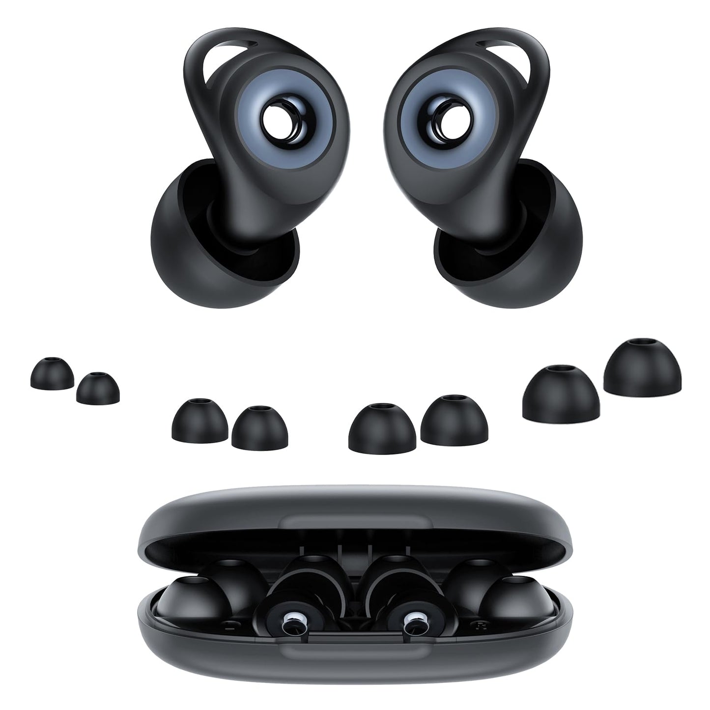 Ear Plugs for Sleeping Noise Cancelling 45dB, Concert, Soft and Reusable Silicone Hearing Protection Earplugs with 8 Eartips in 4 Sizes(XS/S/M/L), Carrying bag,for Sleeping,Concert,Working,Travelling