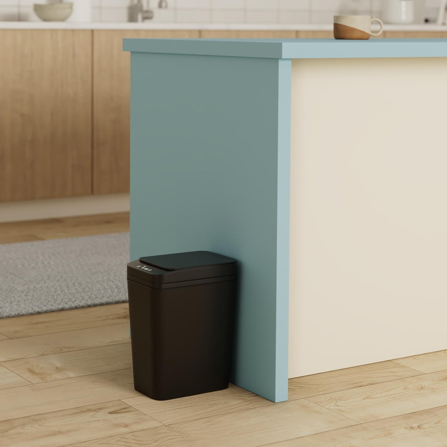 Bathroom Trash Can with Lid Touchless Automatic Garbage Can, 2.6 Gallon Slim Waterproof Motion Sensor Smart Trash Can, Small Plastic Trash Bin for Bedroom, Living Room
