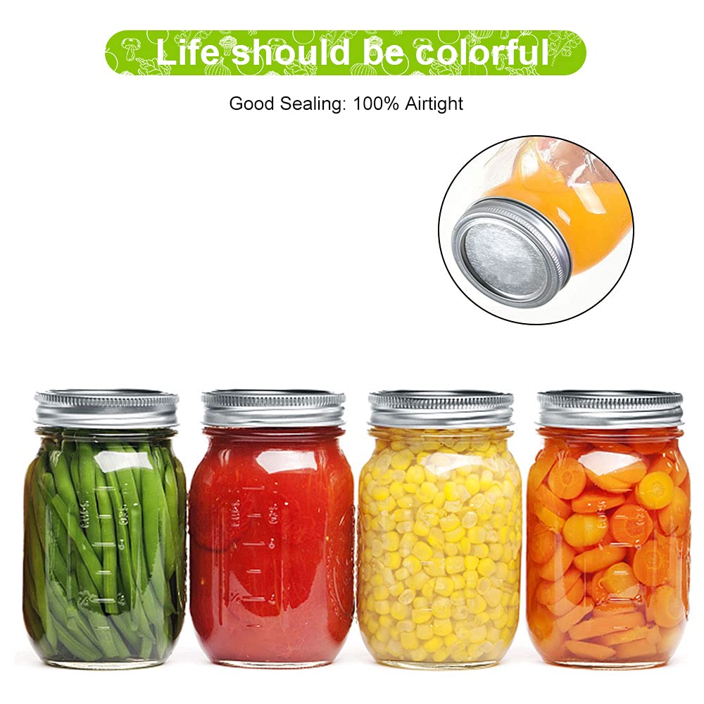 204pcs Regular Mouth Canning Lids, Canning Jar Lids for Ball, Kerr Jars, Split-Type Metal Mason Jar Lids for Canning, 100% Fit & Airtight 2.76" (70mm, Silver)