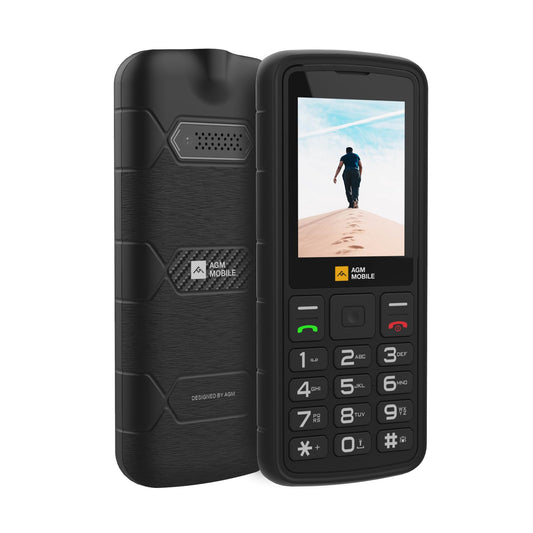 AGM M9 Rugged Feature Phone, 4G Basic Cell Phone, Simple Mobile Phones, IP68 & IP69K Waterproof, Drop-Proof, Large Buttons, Large Fonts, Speed Dial, 3 Card Slots, FM Radio, Flashlight, 1000mAh Battery