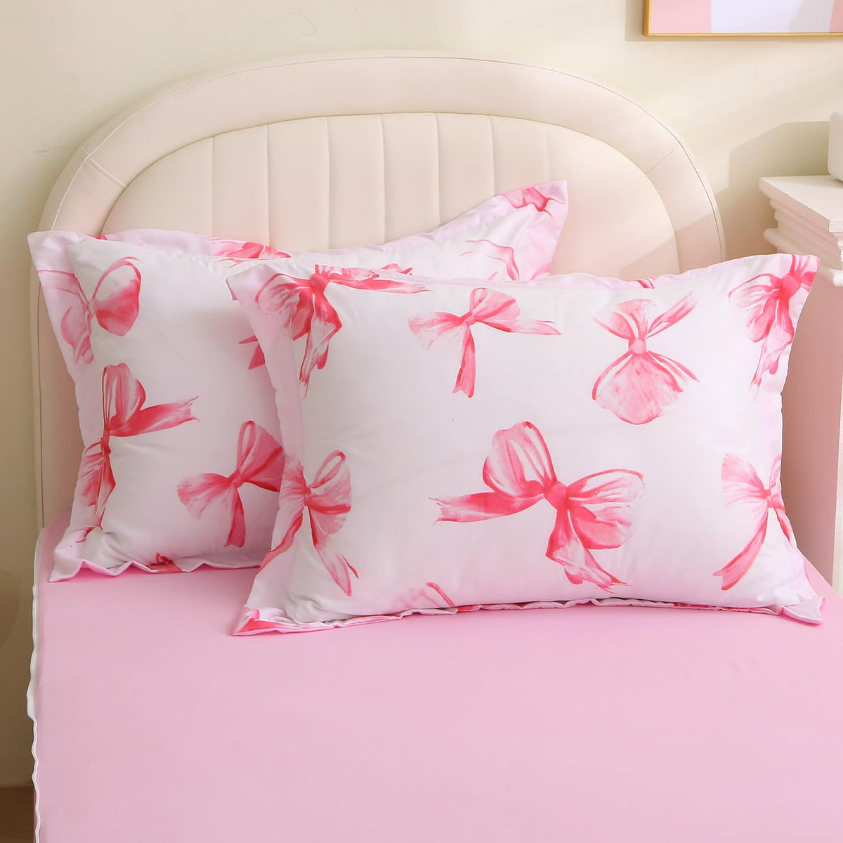 Bow Zipper Bedding Set Twin Size Zipit Bedding for Kids Girls Bow Zip Up Comforter & Sheets Pink Cute Bowknot Zip It Bed Set Children Bedroom Decor