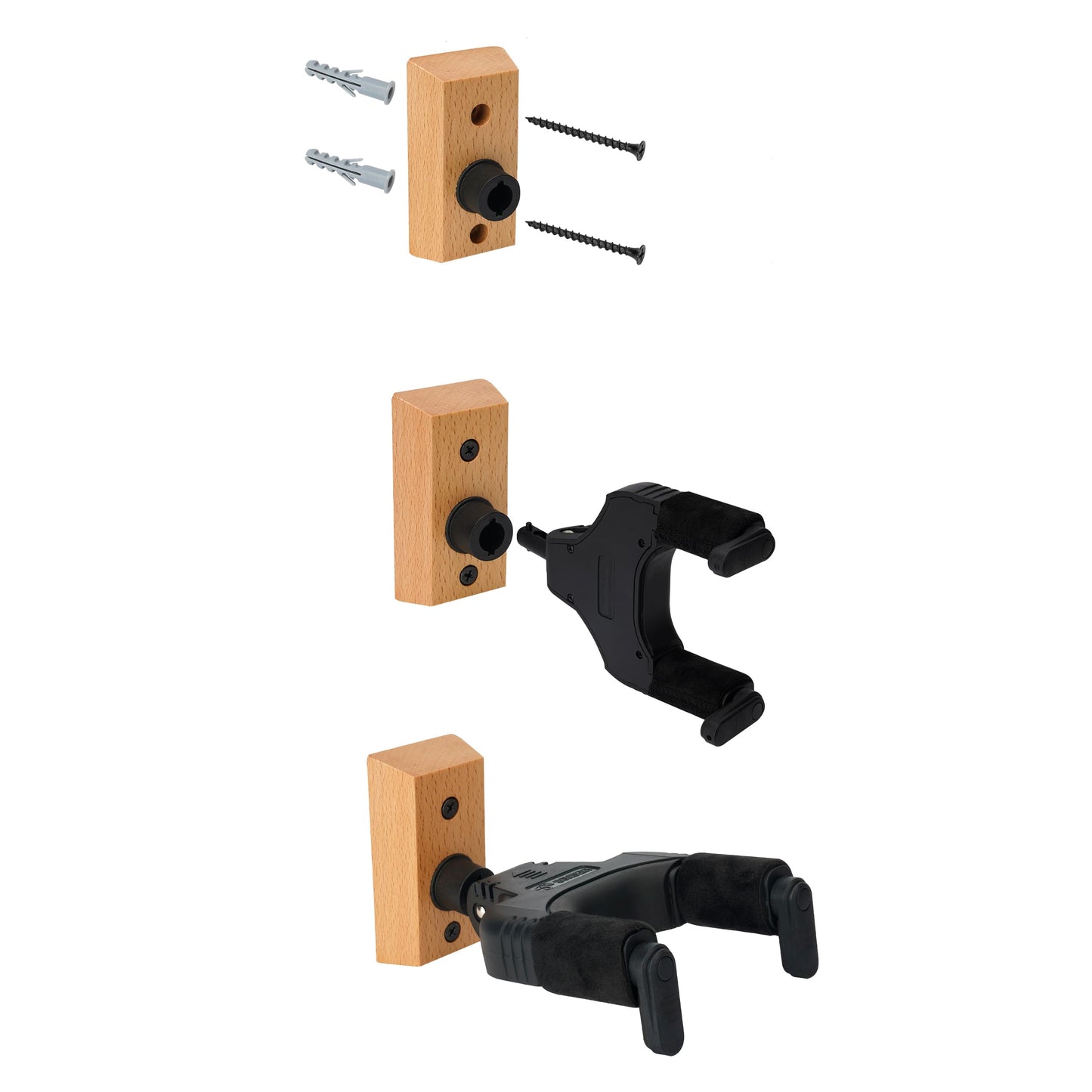 Sondery Guitar Hanger Wall Mount, Auto Lock and Adjustable Hook Holder for Acoustic and Electric Guitar, Ukulele, Bass, Banjo and Mandolin