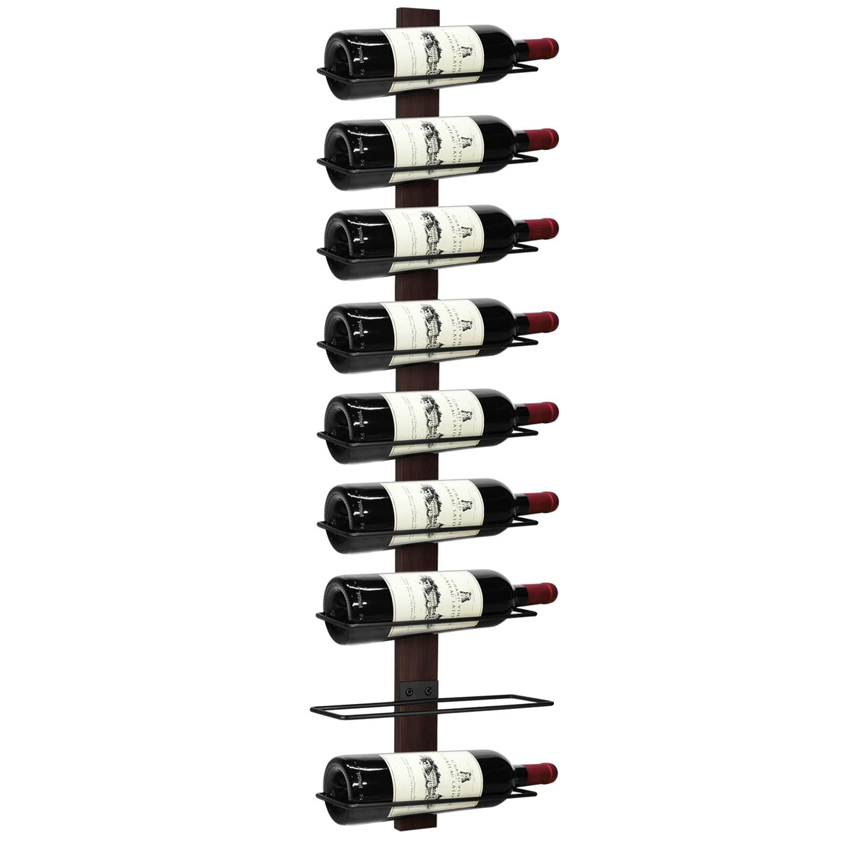 AGJIDSO Wine Rack Wall Mounted, 9 Bottles Vertical Wine Bottle Rack Wall Mounted,Solid Wood Wine Racks for Wall,Wall Hanging Wine Racks for Wine Bottles, Corner Wine Rack Wall Mounted for Kitchen,Bar