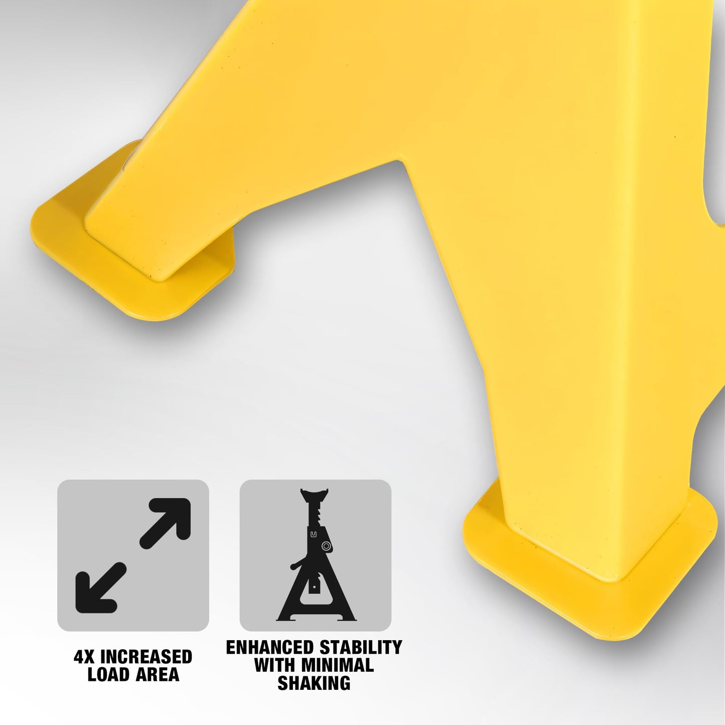 YELLOW JACKET Car Jack Stands with Double Locking and Large Foot Base for Lifting SUVS, Heavy Duty Steel, 3 Ton (6,600 lb) Capacity, 1 Pair