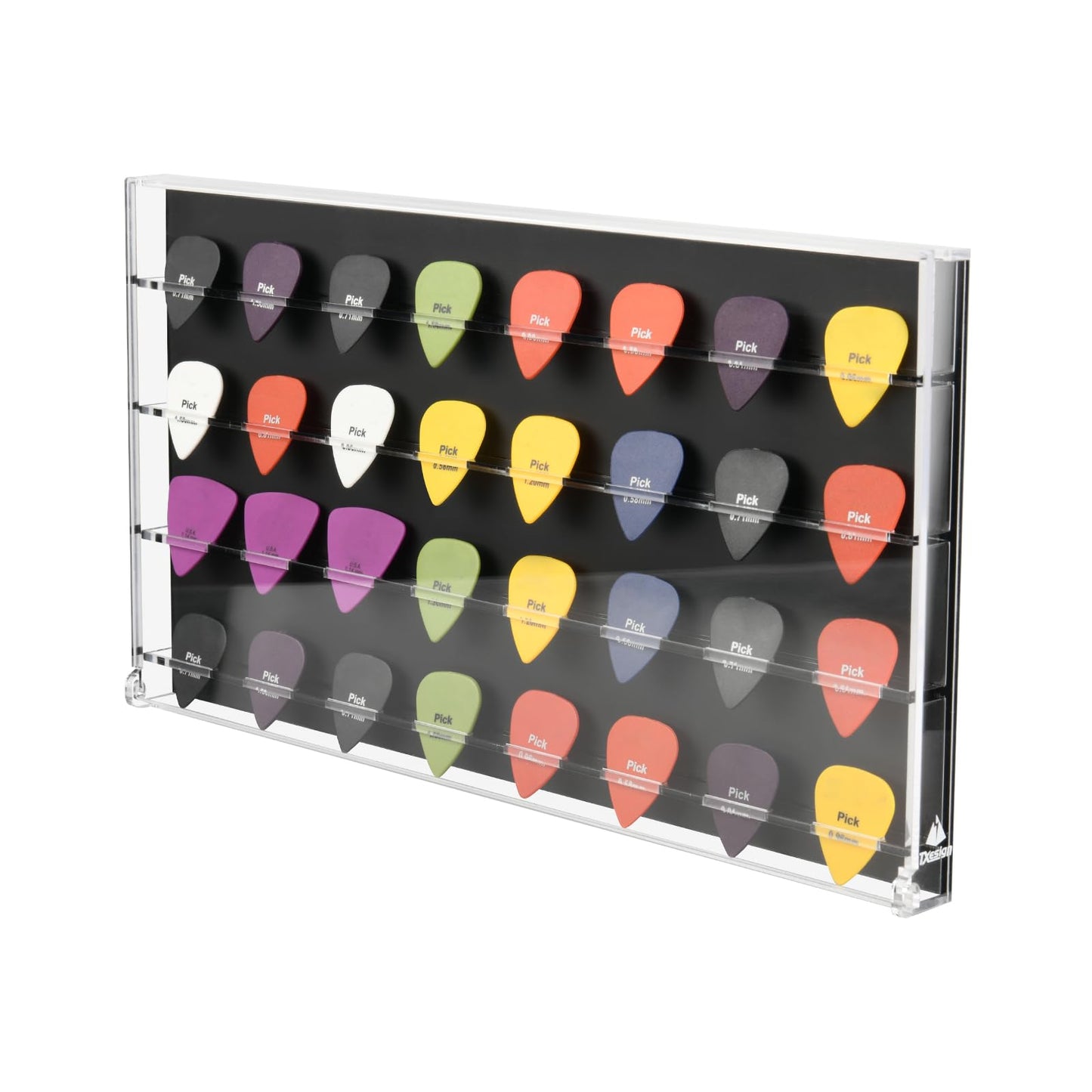 TXEsign Guitar Pick Wall Mount Display Case for Picks Storage and Display, Guitar Pick Display Frame Acrylic Storage Box Picks Organizer Hold Up to 32 Guitar Picks (Black)