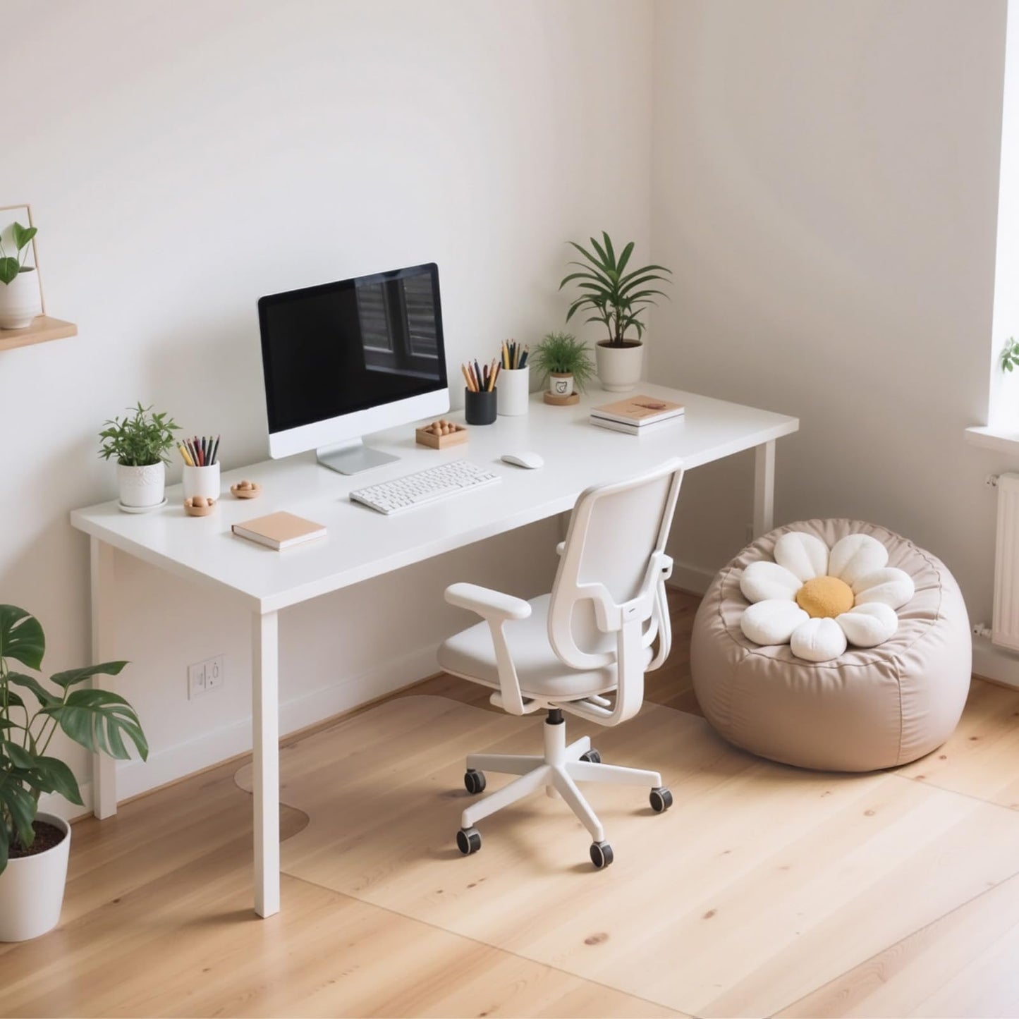 Delamu Office Chair Mat for Hardwood Floor, Clear Under Desk Chair Mats for Rolling Chairs, Plastic PVC Floor Protector for Office Home (Only for Hard Floor) (Clear, 48 * 60in)