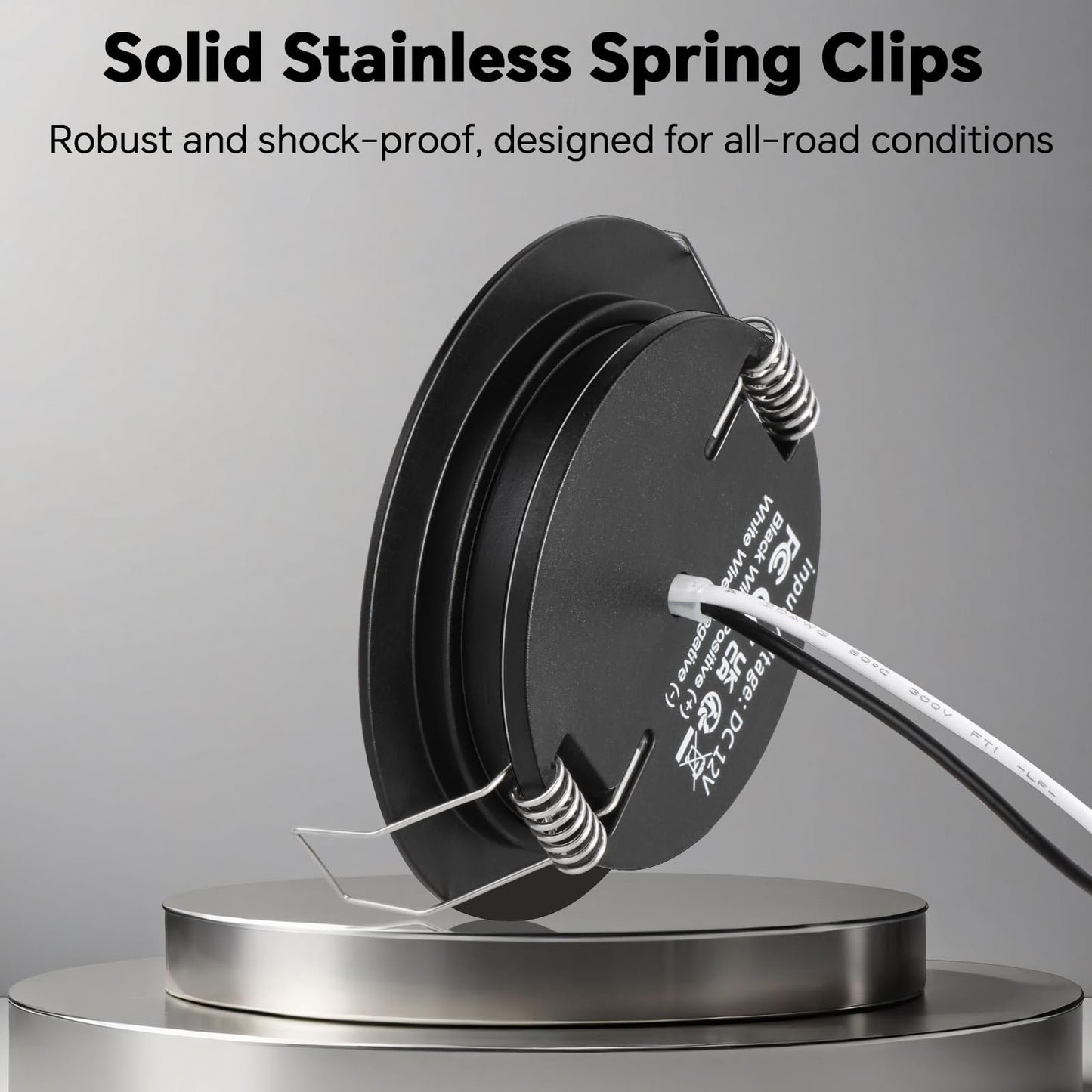 Acegoo 12 Volt LED Puck Light, RV Boat Recessed Mount Ceiling Light, Under Cabinet Camper Vans Caravan Cabin Truck Motorhome Interior Lighting, 6 Pack (Black Finish Warm White)