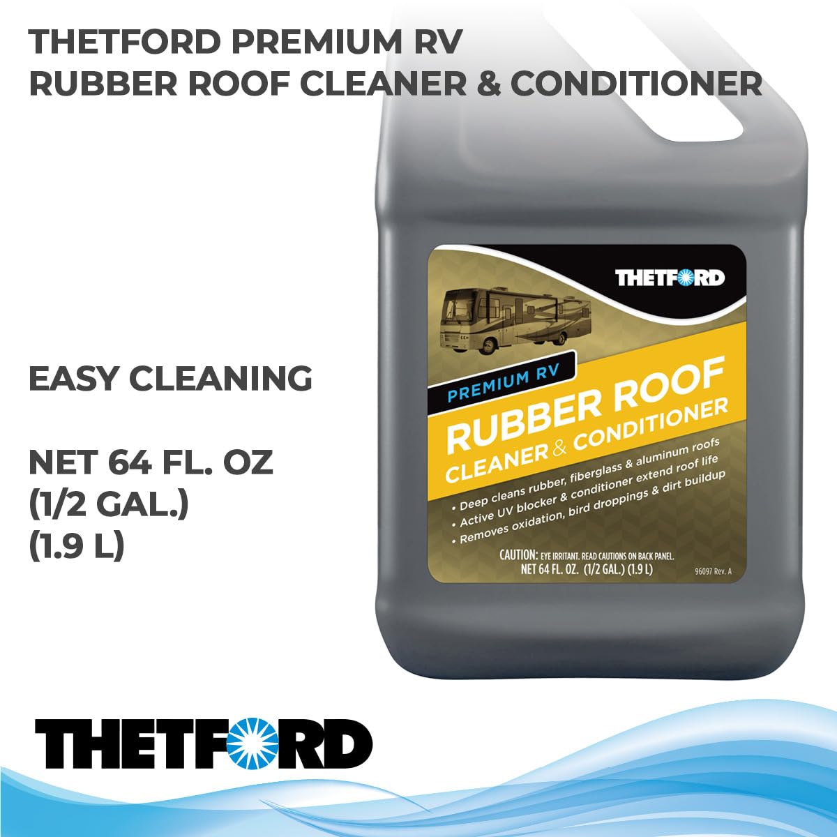 Thetford 96016 Premium RV Rubber Roof Cleaner and Conditioner - 64 oz.
