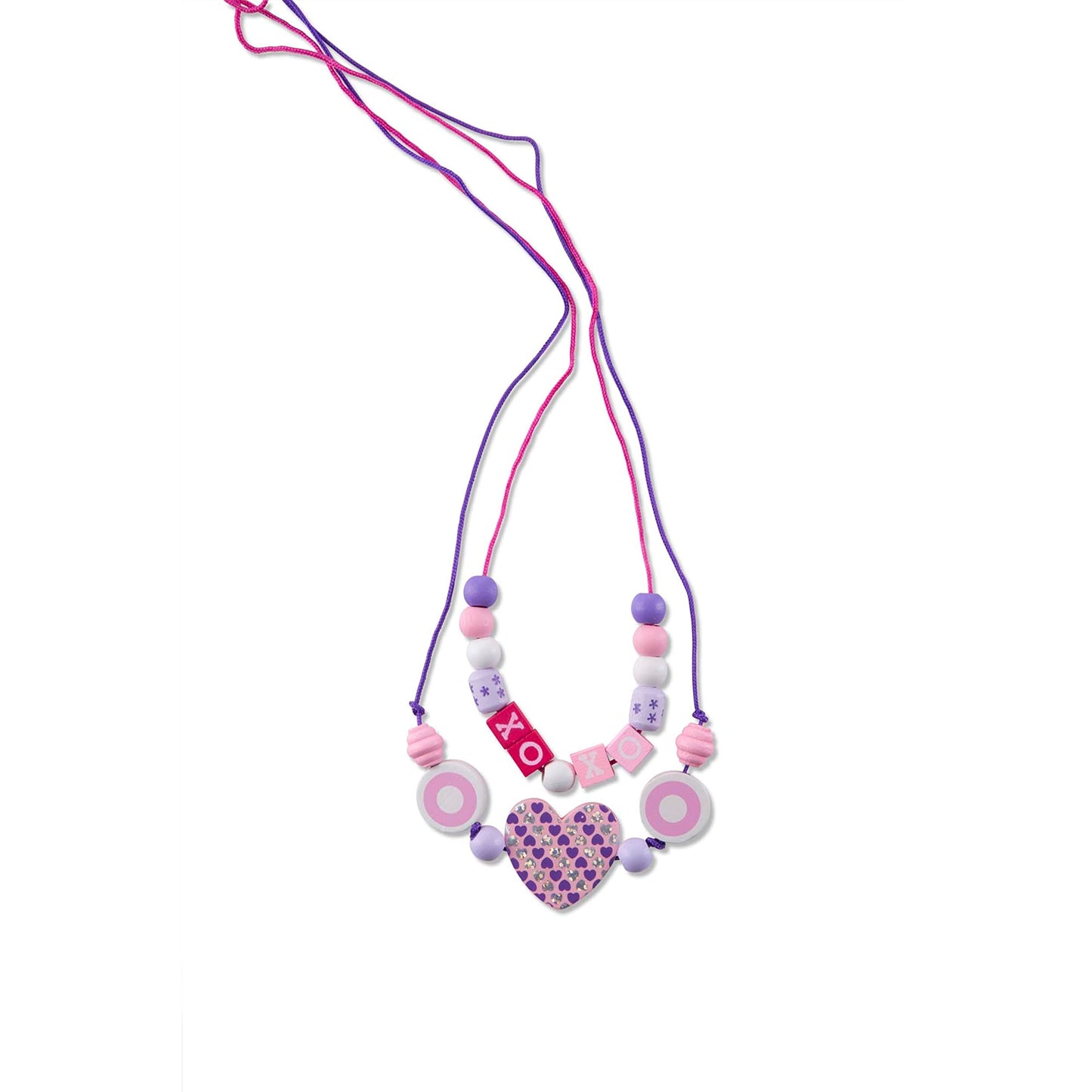 Melissa & Doug Sparkle & Shimmer Wooden Bead Set: 340 Beads and 12 Laces for Jewelry-Making