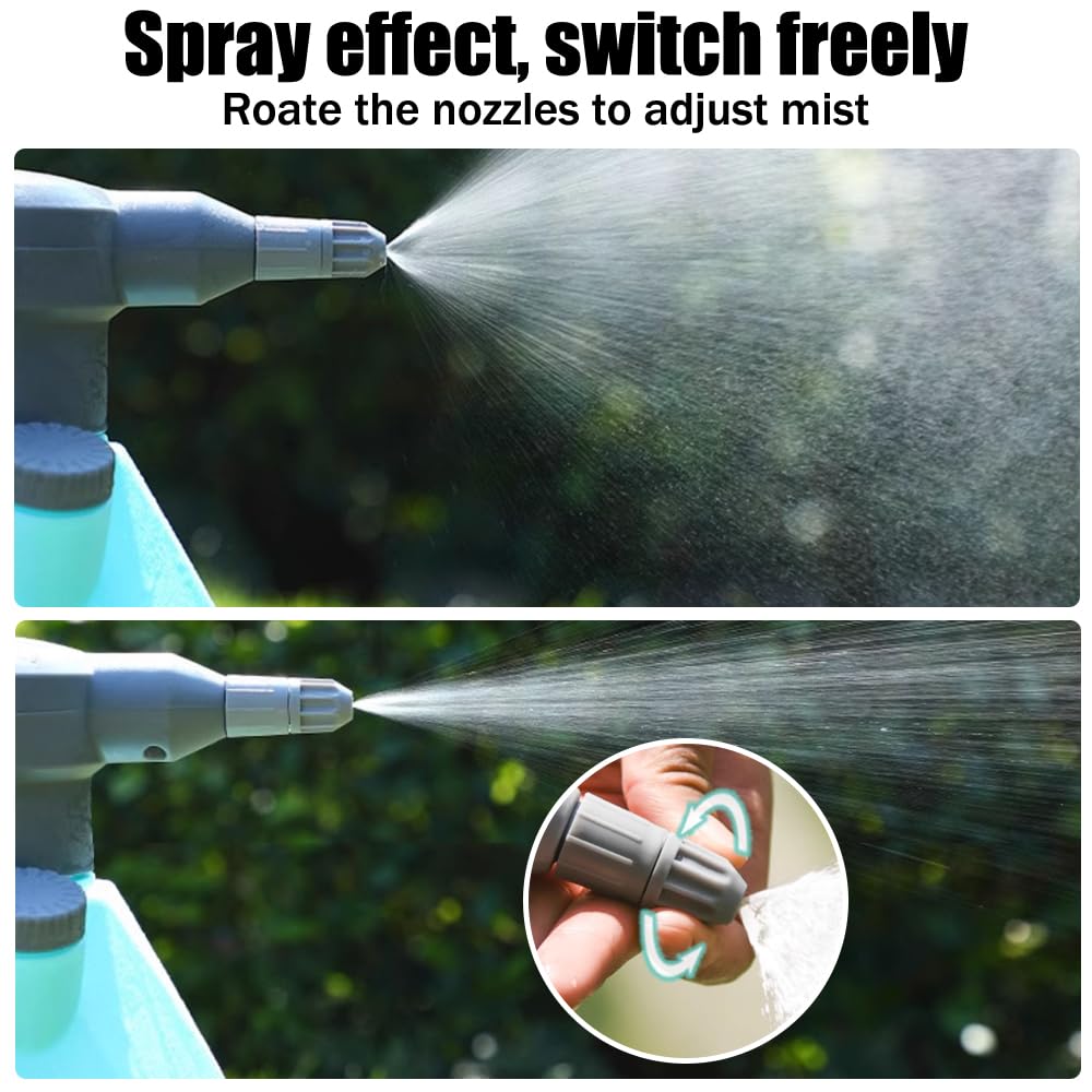 OBEST Cordless Electric Water Sprayer Rechargeable Garden Sprayer, Handheld Automatic Plant Mister Spray Bottle 2L USB Watering Can, Fine Mist Sprayer for Indoor Outdoor Plants, Green