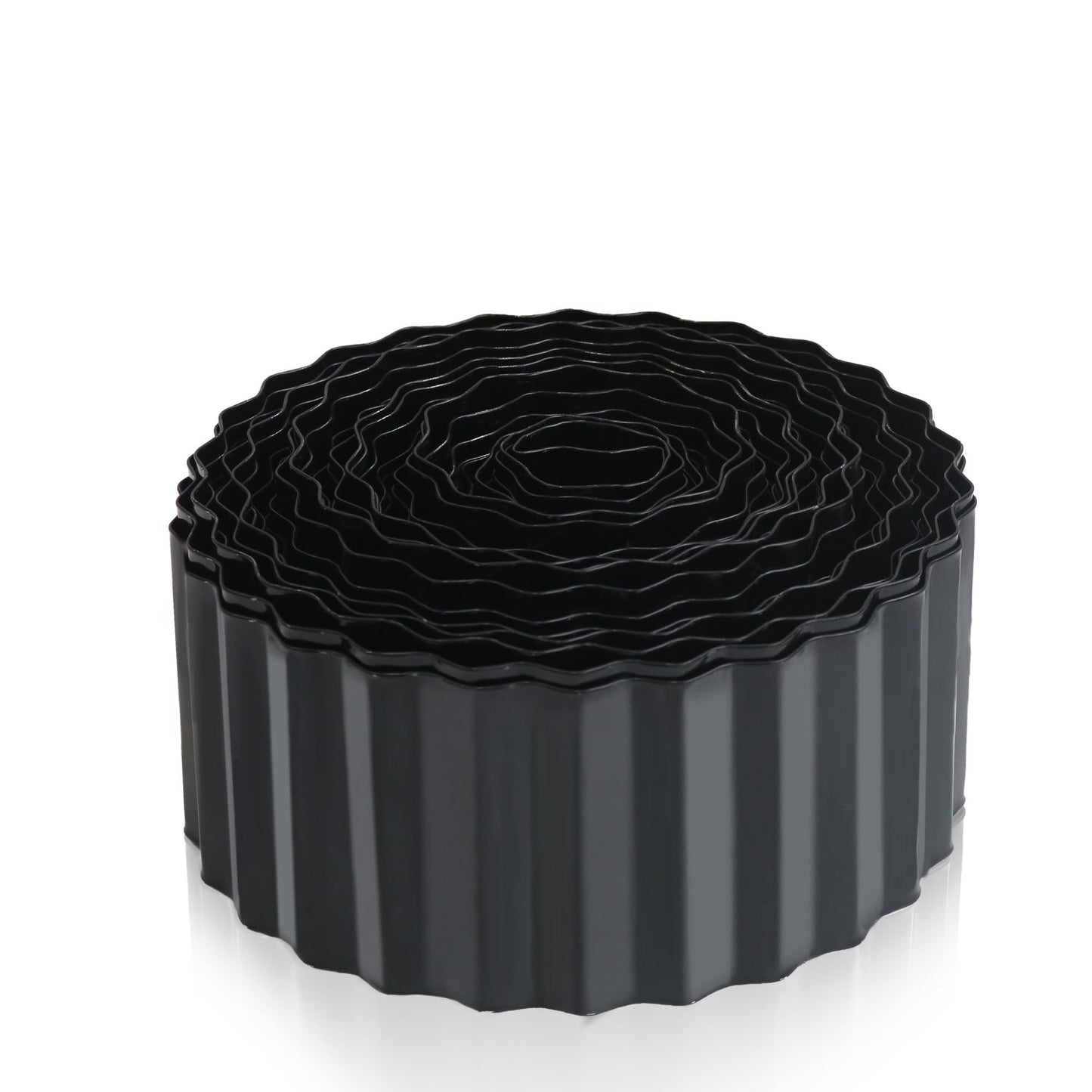 Quibbay Metal Corrugated Garden Edging, 4" x 50Ft Landscape Edging Border for DIY Flower Beds, Flexible Bender Border for Lawn, Garden and Yard, Sturdy Galvanized Black Garden Edging Border