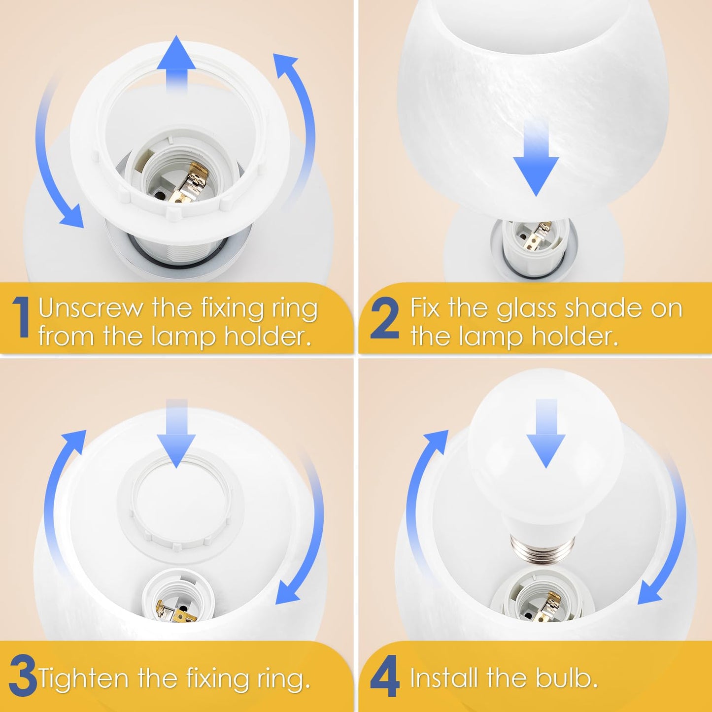 Touch Bedside Table Lamp - Modern Small Lamp for Bedroom Nightstand, 3 Way Dimmable Desk Lamps with White Opal Glass Shade, Night Light for Room Decor, Simple Design Gifts(Warm White Bulb Included)