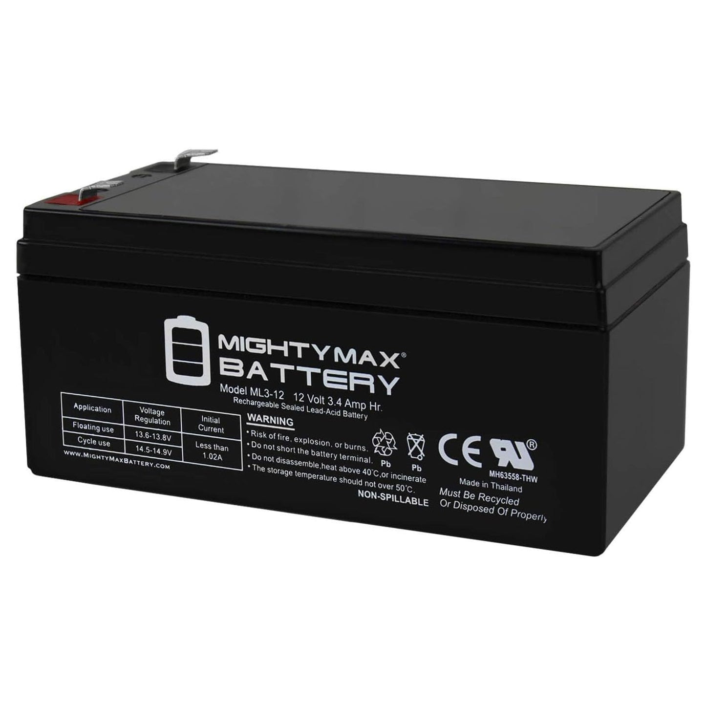 Mighty Max Battery ML3-12 - 12 Volt 3 AH SLA Battery